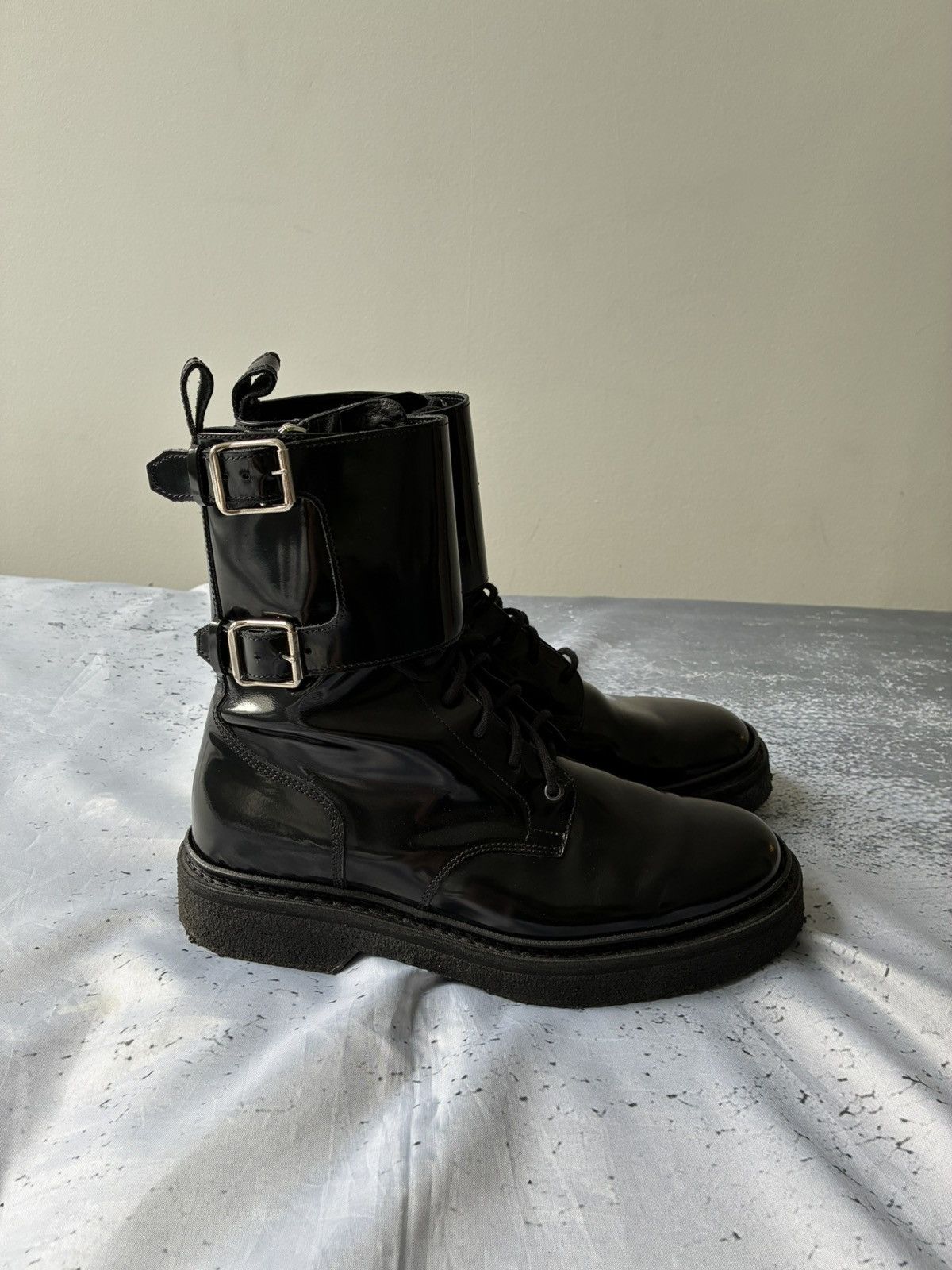 Balmain × H&M Balmain x H&M Patent Leather Combat Boots Size US 7 / EU 40 - 4 Thumbnail