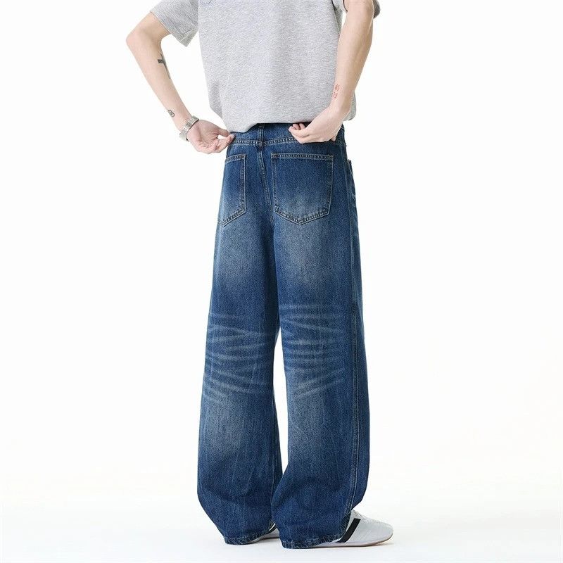 Vintage American Style Men's Washed Jeans Size US 33 - 2 Thumbnail