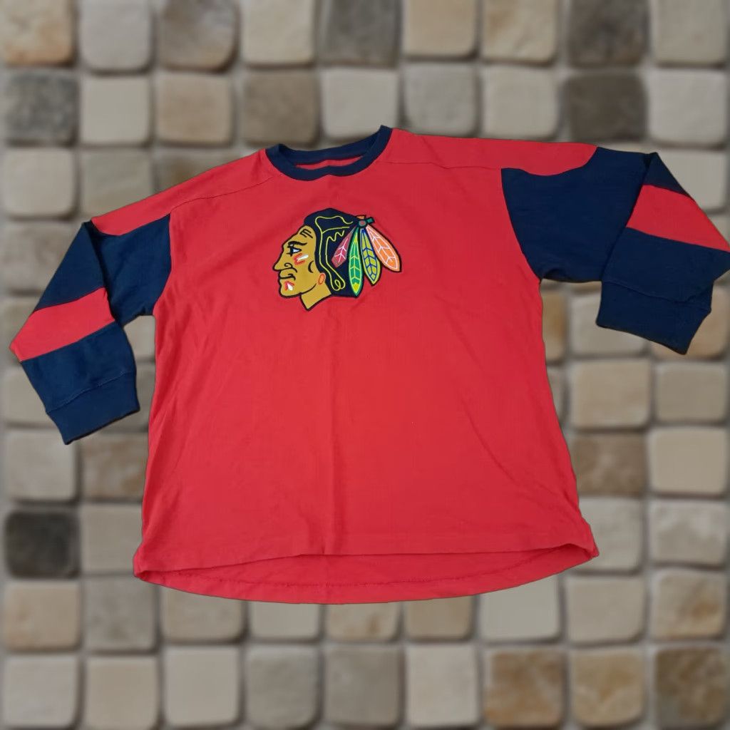 NHL VINTAGE Chicago Blackhawks Sweatshirt Embroidered Patch Hockey NHL XL Red Men Pullover Sweatshirt Size US XL / EU 56 / 4 - 1 Thumbnail
