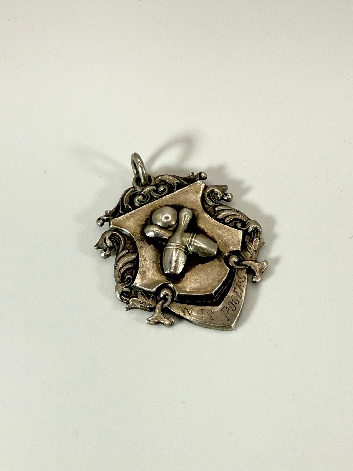 30's Sterling Silver Bowling W T Rodgers Bowling Pendant