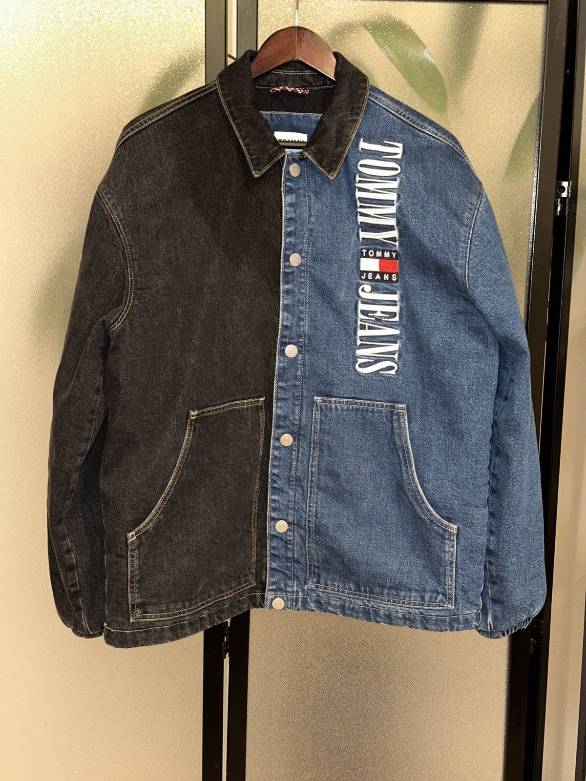 Tommy Hilfiger VTG 90s Y2K HILFIGER Tommy Jeans Split Denim Coach Jacket SM Size US S / EU 44-46 / 1 - 10 Thumbnail