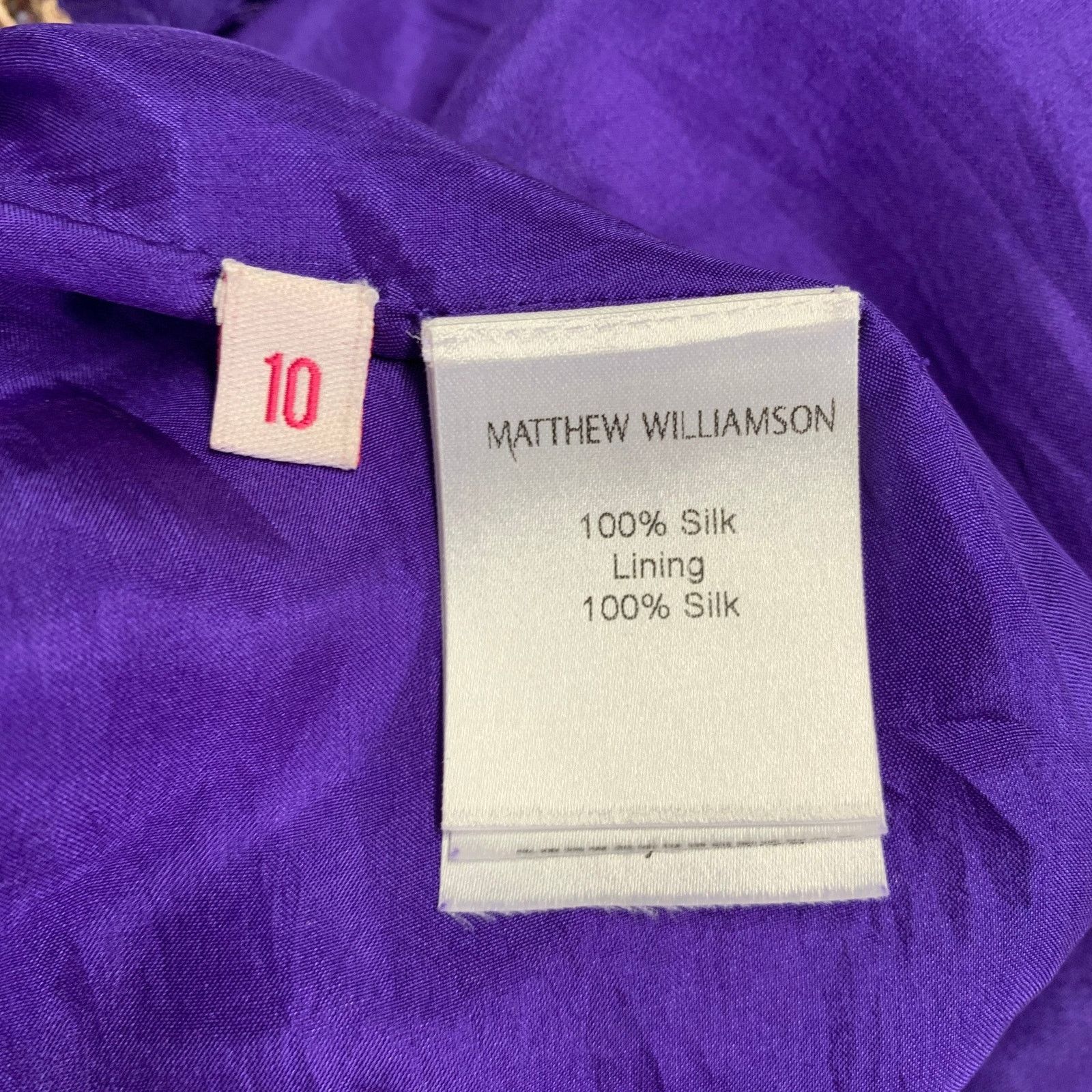 Matthew Williamson Size 10 Purple Gold Silk Embroidered Sleeveless Dress Size L / US 10 / IT 46 - 9 Thumbnail