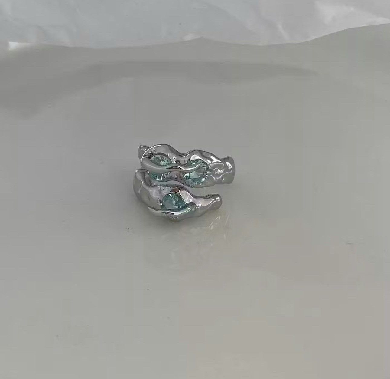 Jewelry Electro Ring Crystal Stone Silver Abstract Star Pop Fantasy Size ONE SIZE - 3 Thumbnail
