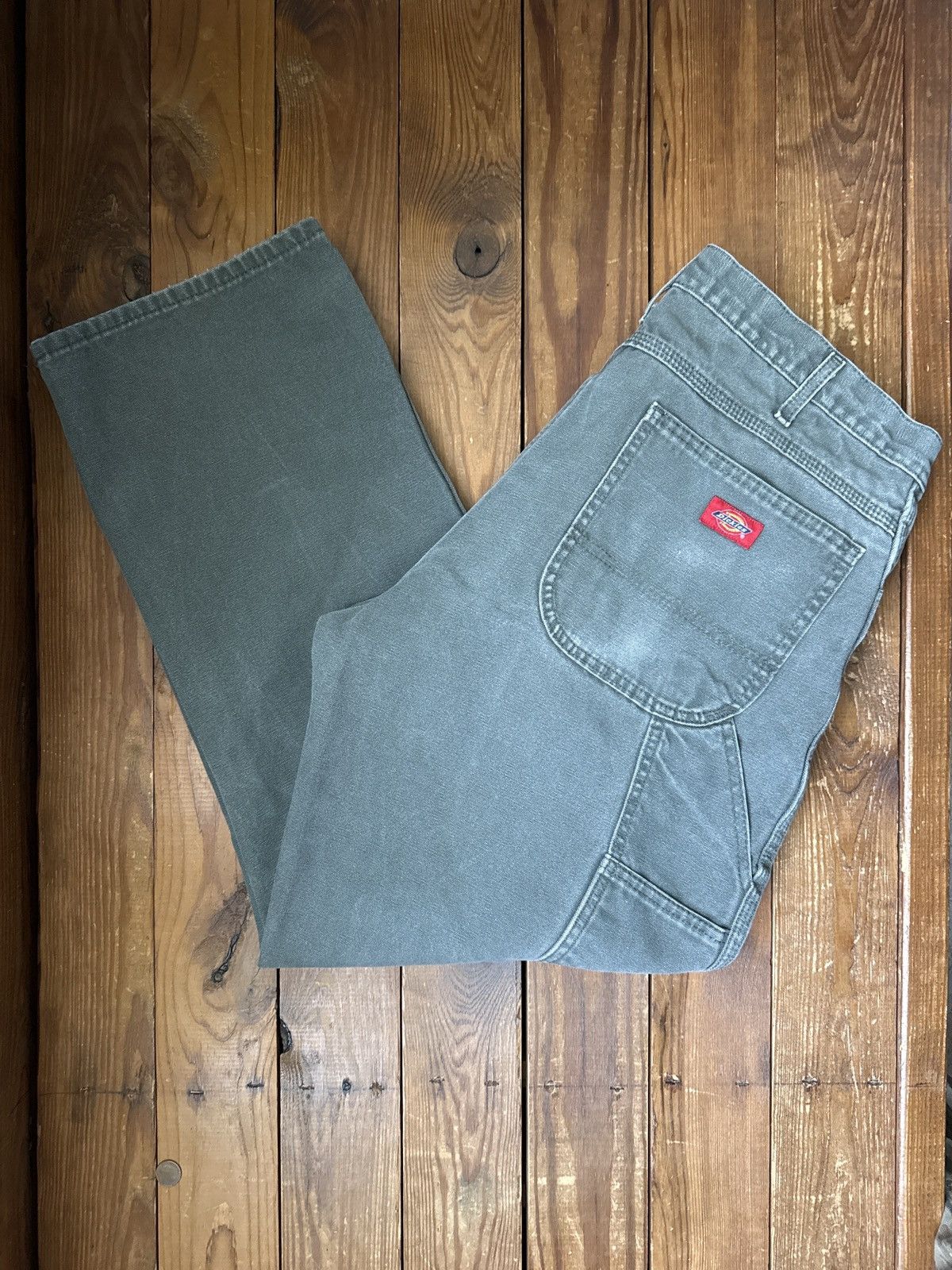 Dickies Vintage 90s Dickies Green Canvas Carpenter Work Pants Size US 36 / EU 52 - 1 Thumbnail
