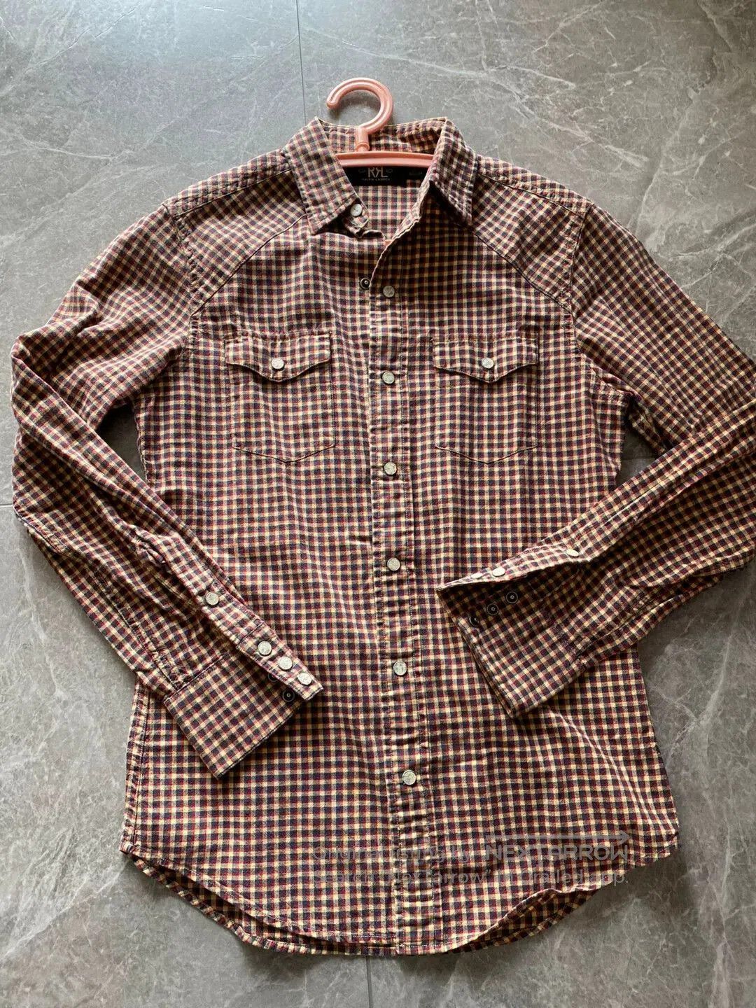 RRL Ralph Lauren rrl long sleeve checkered shirt in brown. Size US XS / EU 42 / 0 - 1 Thumbnail