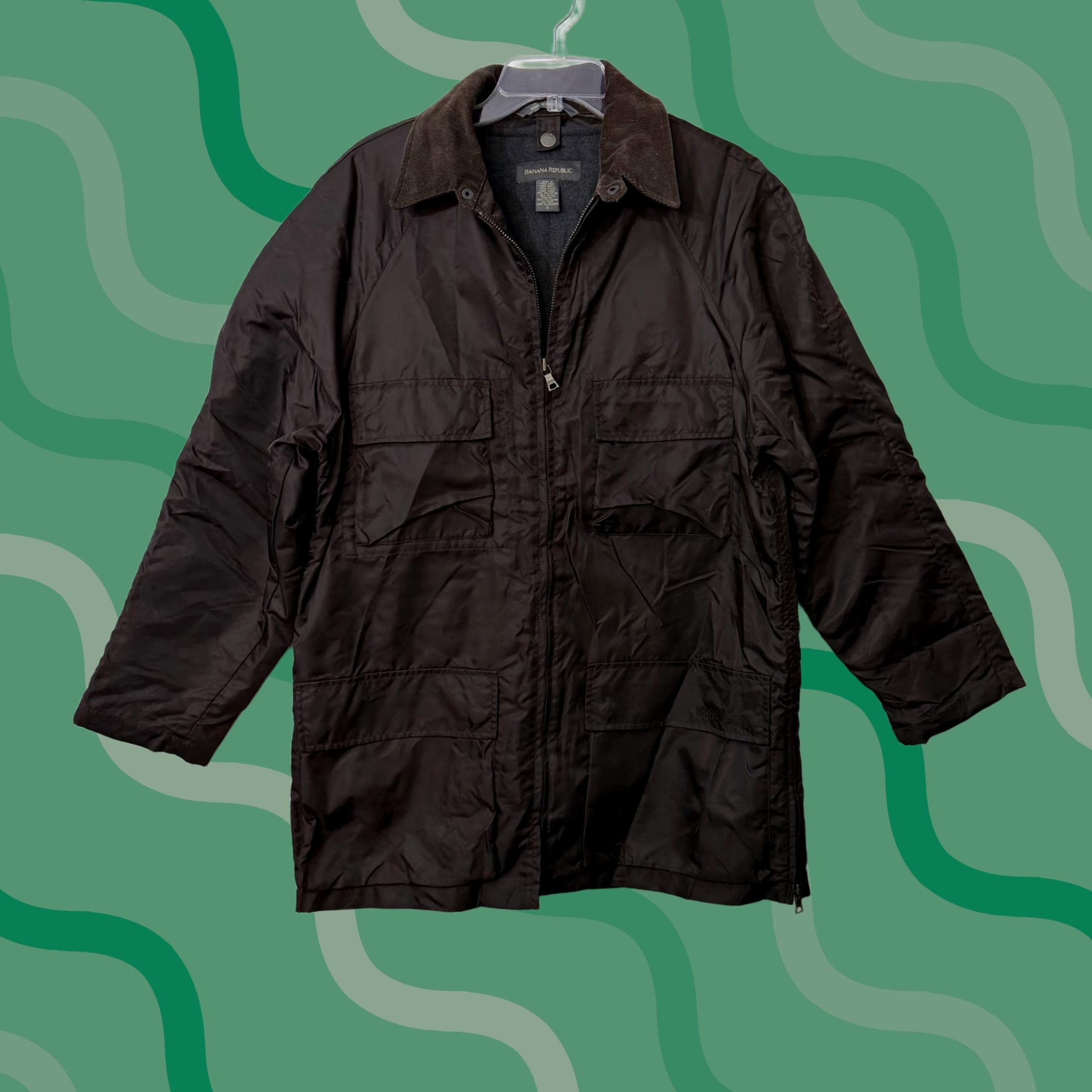 Banana Republic VINTAGE Banana Republic Coat Parka Mens Small Brown Nylon Quilted Insulated Padded Zip Full Zip Lined Pocketed Ocean? Size US S / EU 44-46 / 1 - 1 Thumbnail
