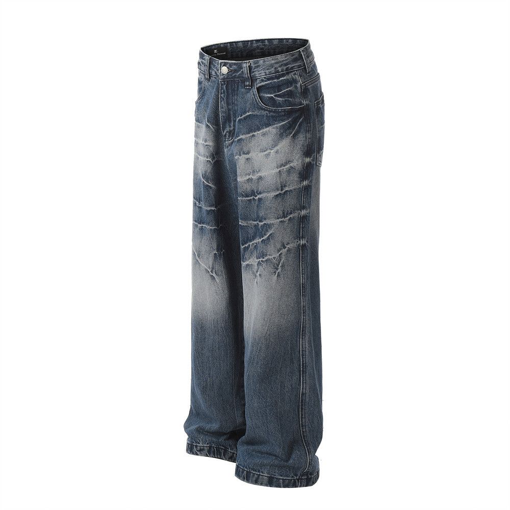 Japanese Brand × Jean Tie-dye gradient trendy washed loose jeans for men Size US 32 / EU 48 - 2 Thumbnail