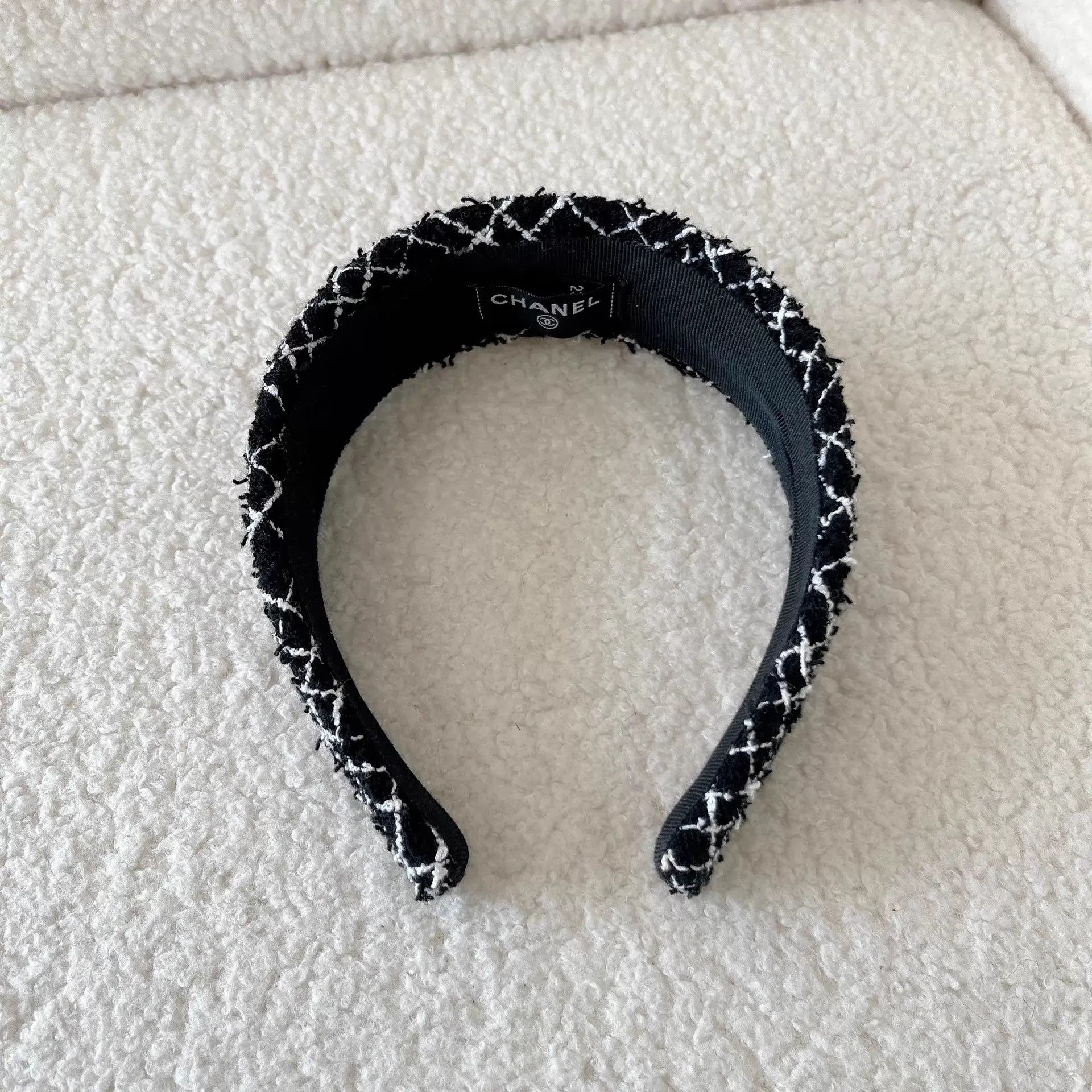 Chanel Chanel Black Tweed Headband Size ONE SIZE - 3 Thumbnail