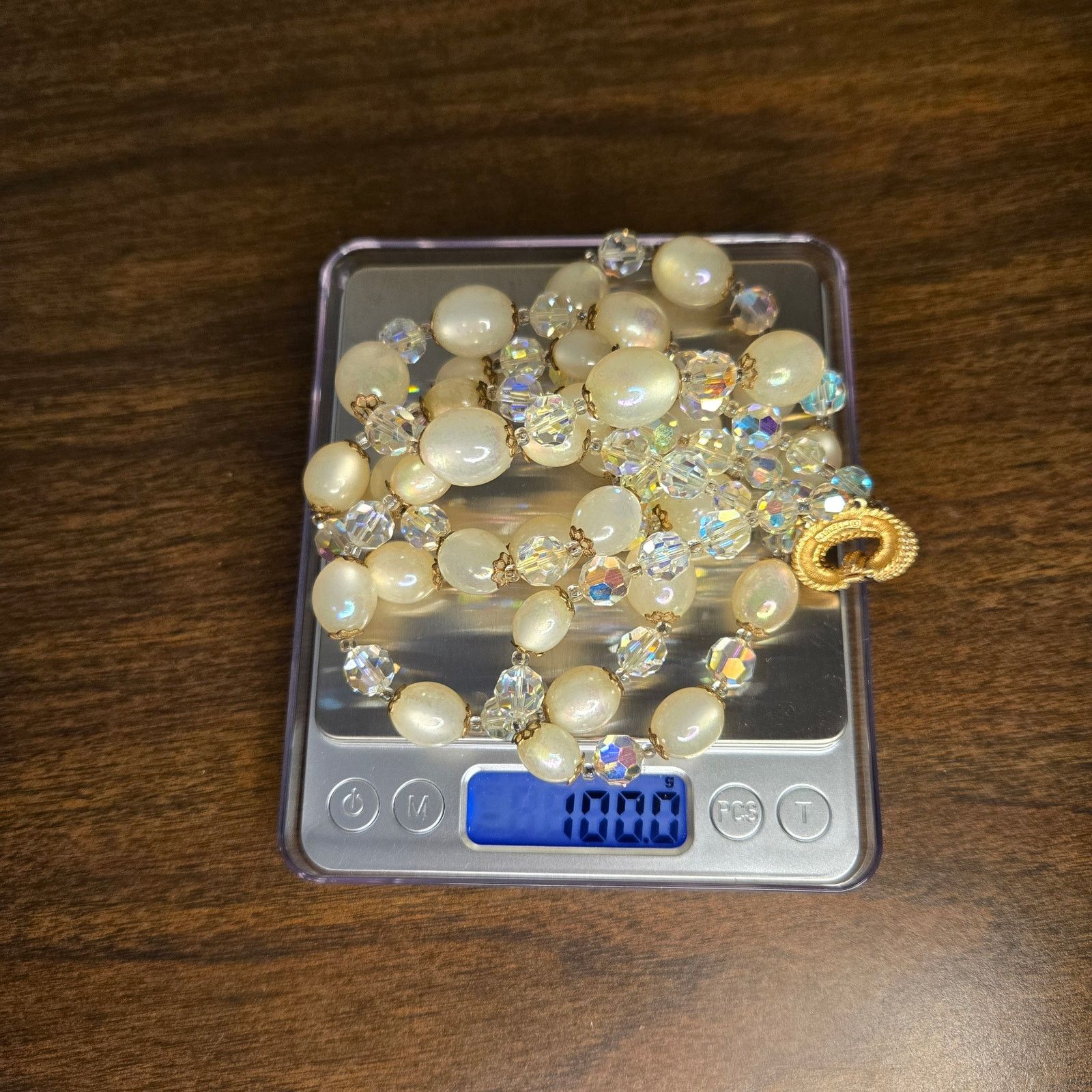 Marella Vintage Marvella Moonglow & Crystal Double Strand Necklace Size ONE SIZE - 5 Thumbnail