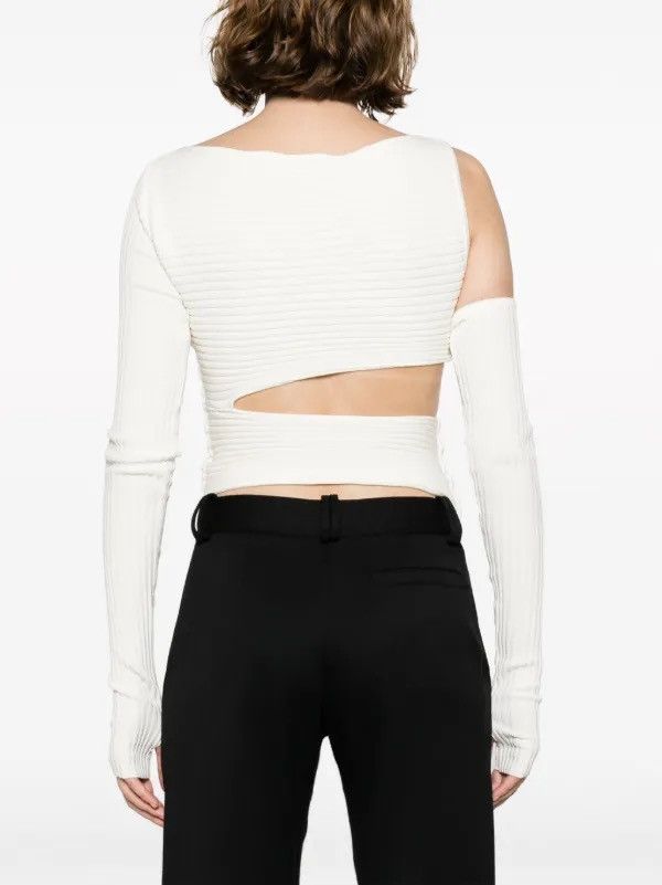 Andreadamo × Designer ANDREĀDAMO asymmetric cut-out ribbed top Size XL / US 12-14 / IT 48-50 - 4 Thumbnail