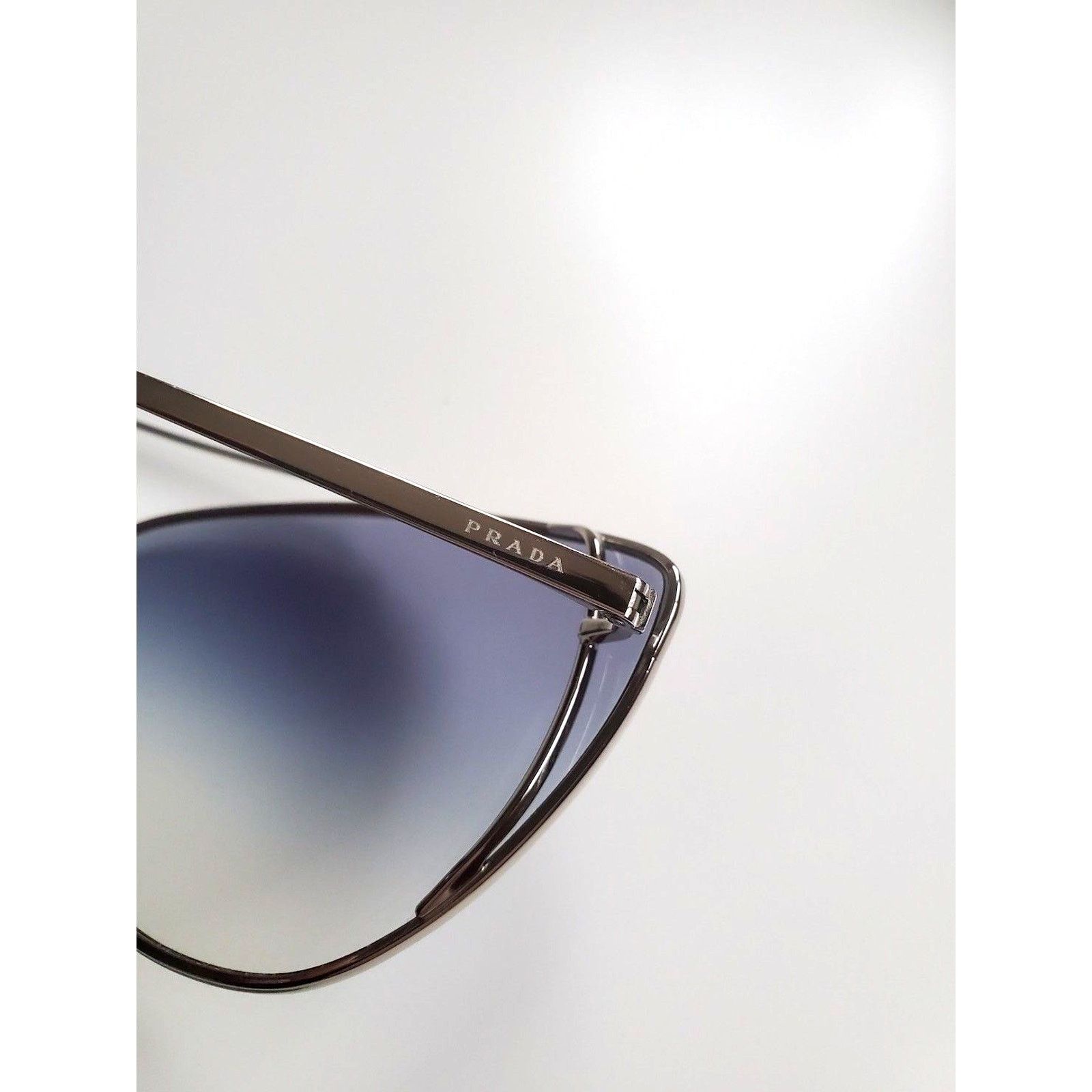 Prada Prada Cat Eye Sunglasses SPR65V Blue Metal Frame 68 130 Size ONE SIZE - 7 Thumbnail