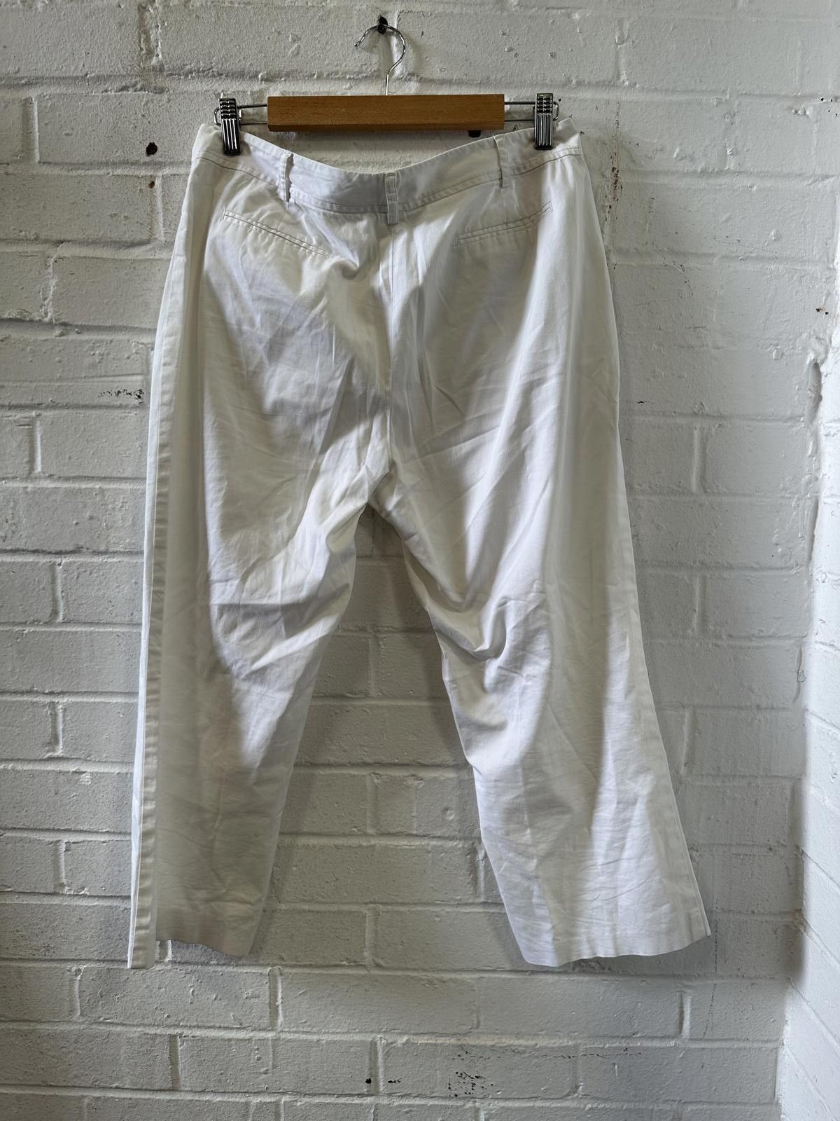 Calvin Klein Calvin Klein White Stretch Women's Casual Pants Size 10 Size 32" / US 10 / IT 46 - 4 Thumbnail