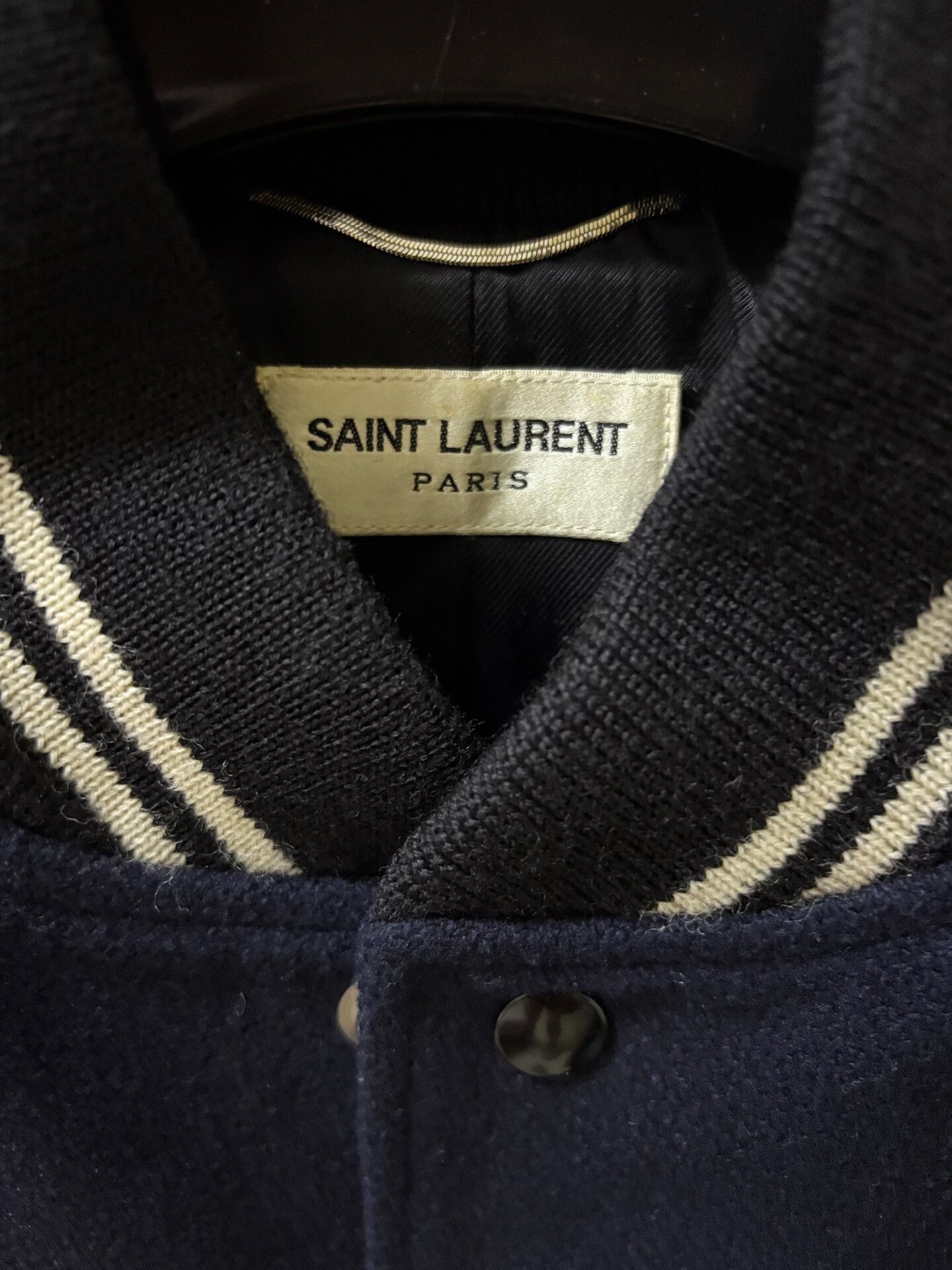 Saint Laurent Paris saint laurent navy blue baseball jacket Size US L / EU 52-54 / 3 - 3 Thumbnail