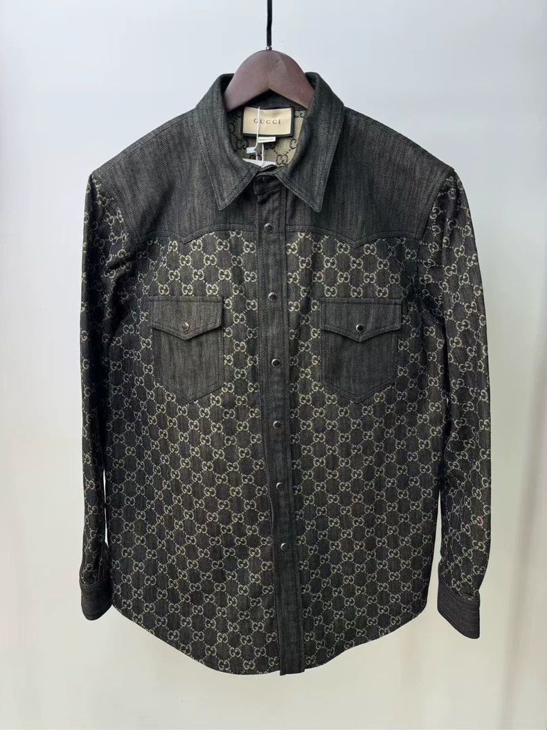Gucci Full-printed denim shirt 2502-Nextarrow