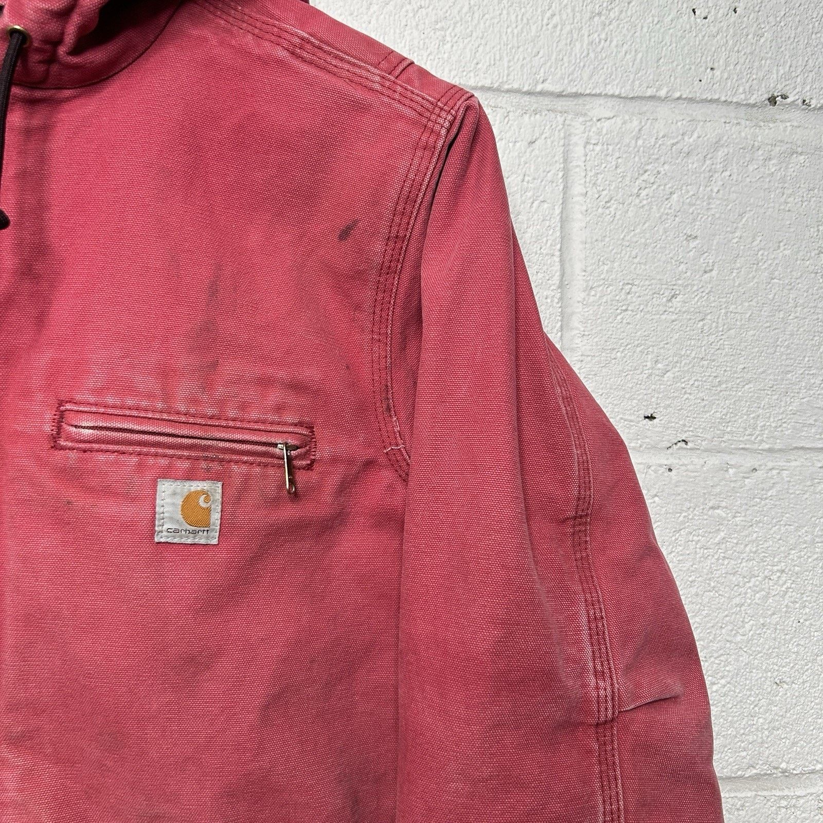 Carhartt Y2K Carhartt Sherpa-Lined Hooded Detroit Jacket “Crabapple” Size S / US 4 / IT 40 - 2 Thumbnail
