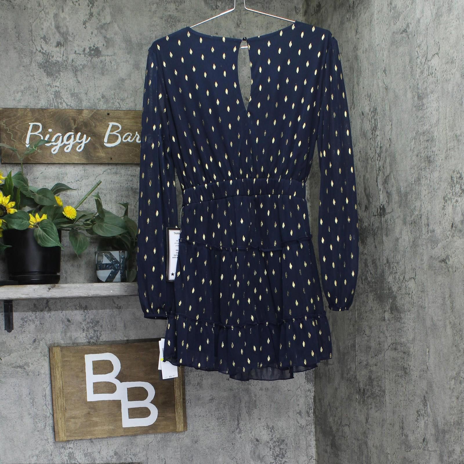 Other City Studios Jersey Fit Mini Dress Navy Blue / Gold M Size M / US 6-8 / IT 42-44 - 2 Thumbnail