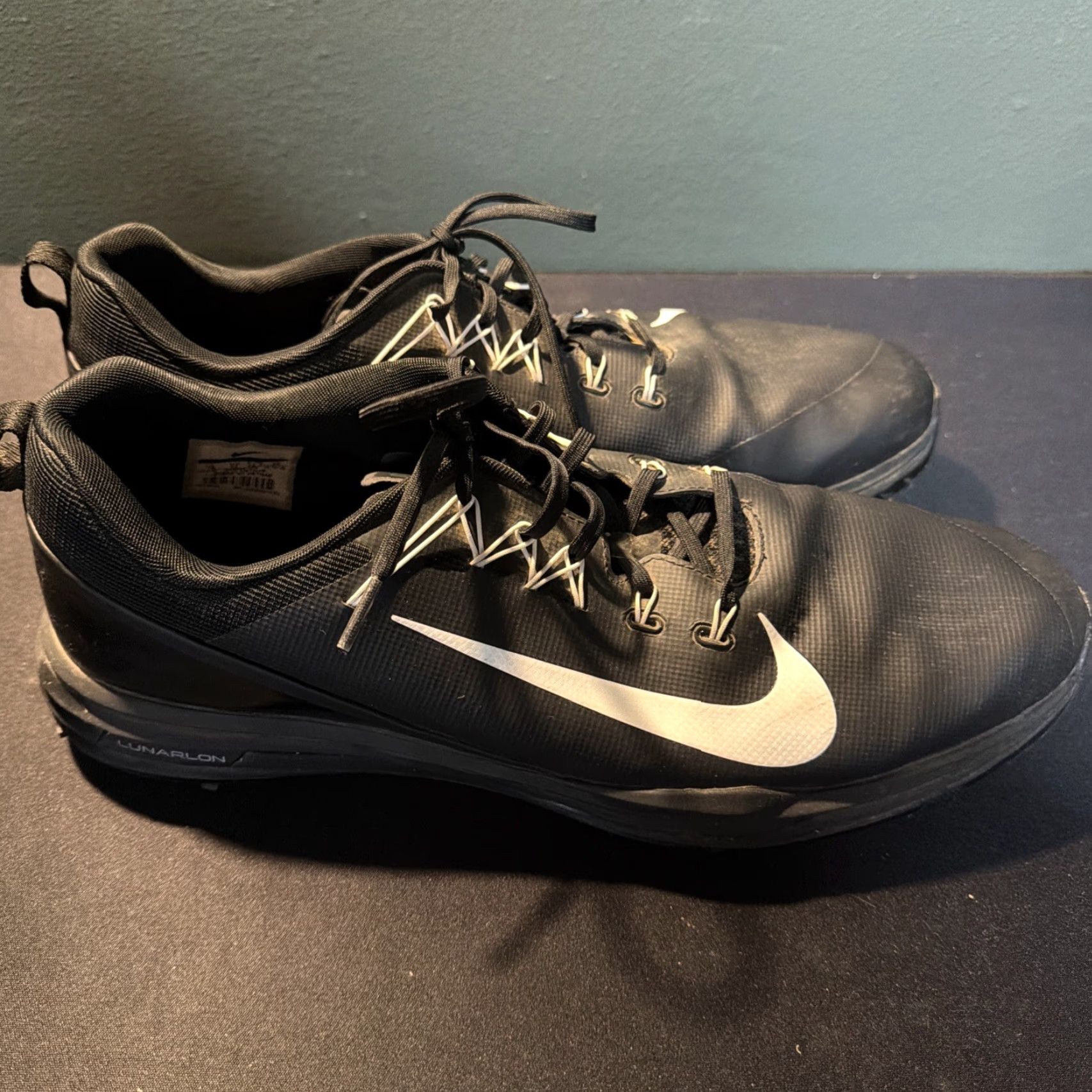 Nike Nike Lunarlon Black Athletic Golf Sneakers Low Top Mens Size 14 Size US L / EU 52-54 / 3 - 3 Thumbnail