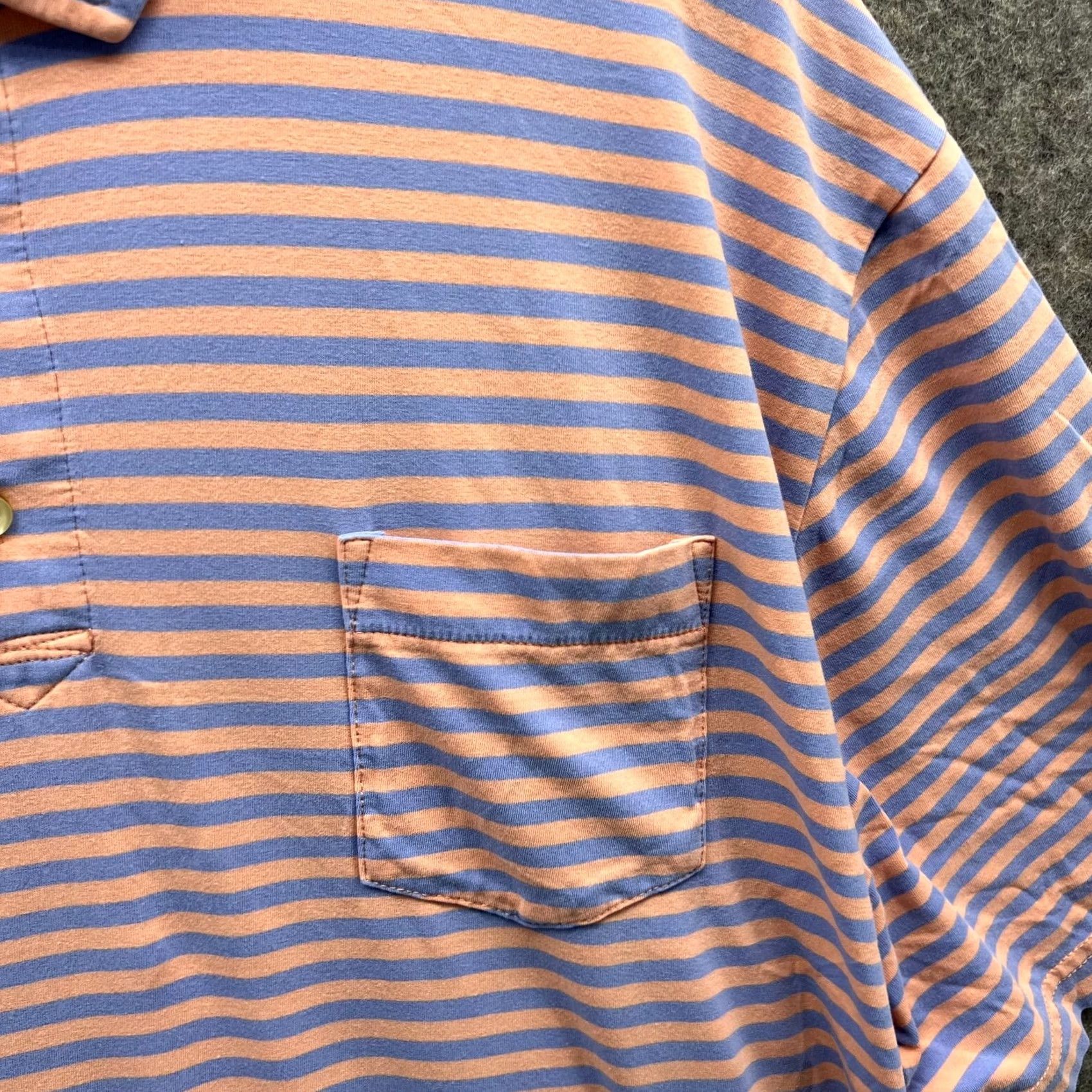 Peter Millar VINTAGE? No — Peter Millar Polo Shirt Mens XL Pink Blue Striped Seaside Preppy Golf Stretch Size US XL / EU 56 / 4 - 7 Thumbnail