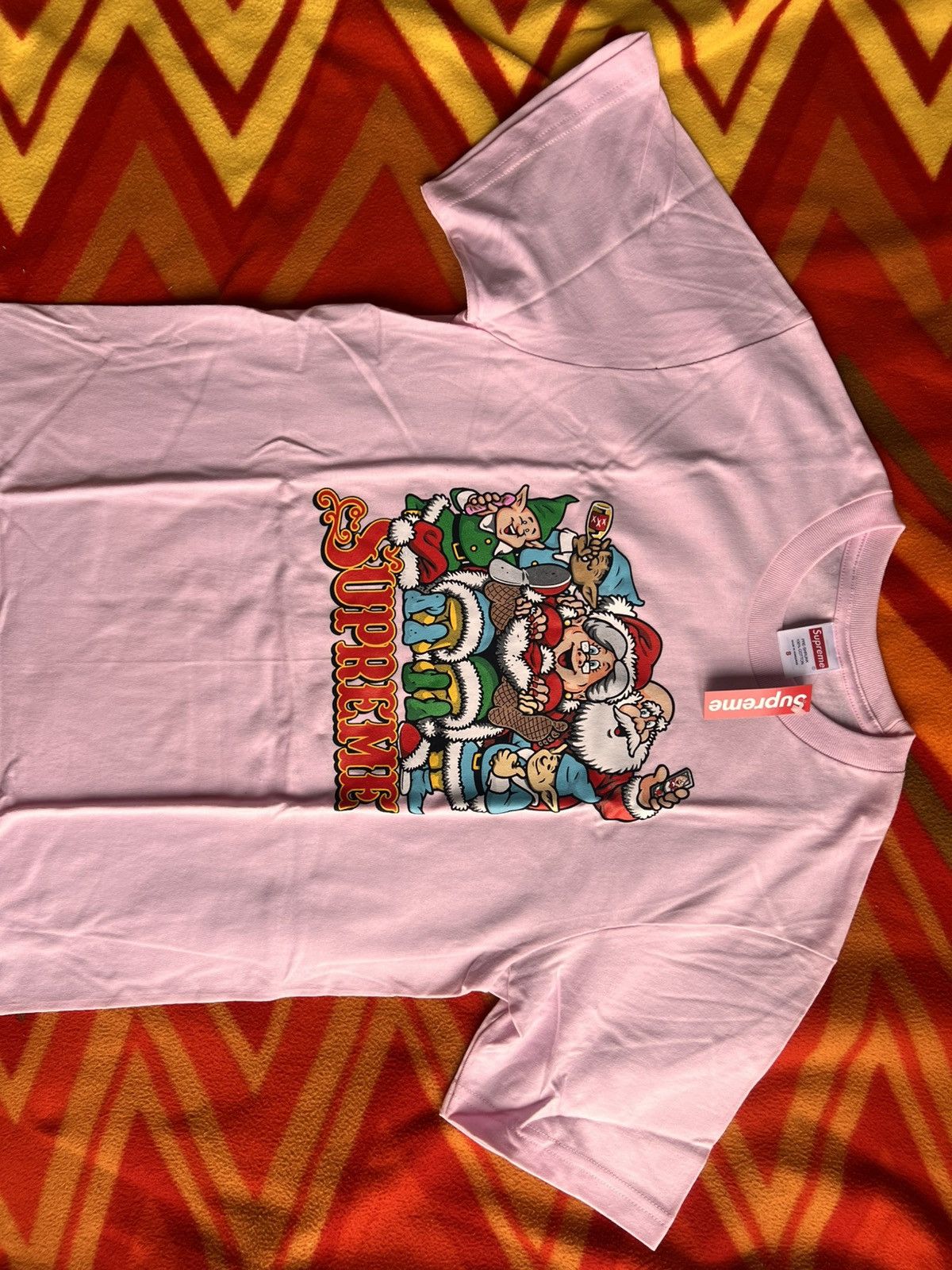 Supreme S - Supreme Naughty Tee Pink santa tshirt Dwarfs holiday Size US S / EU 44-46 / 1 - 9 Thumbnail