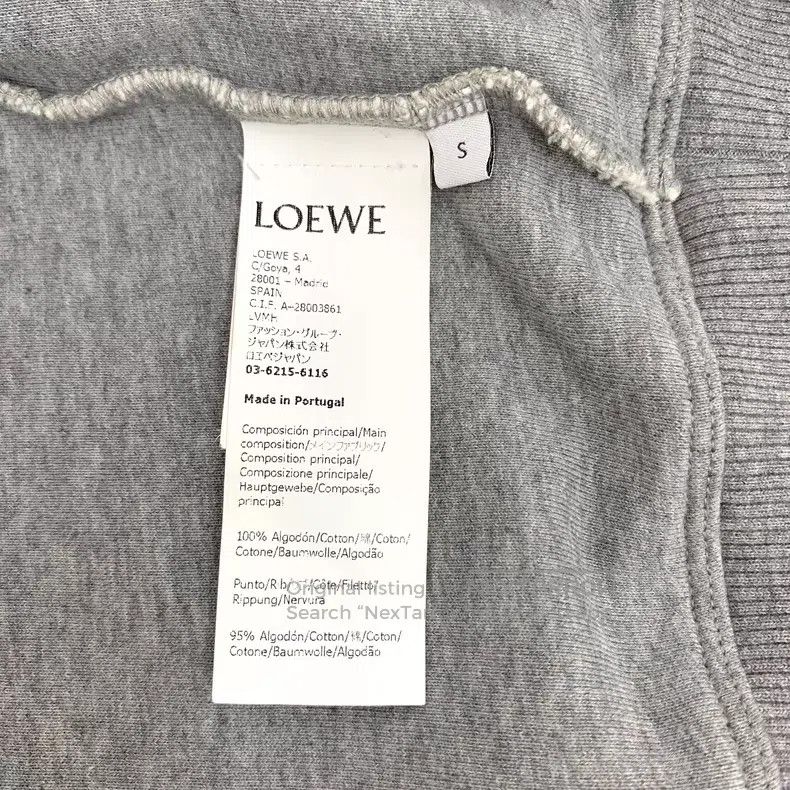 Loewe Loewe Grey Logo Embroidered Cotton Hooded Drawstring Long Size S / US 4 / IT 40 - 7 Thumbnail