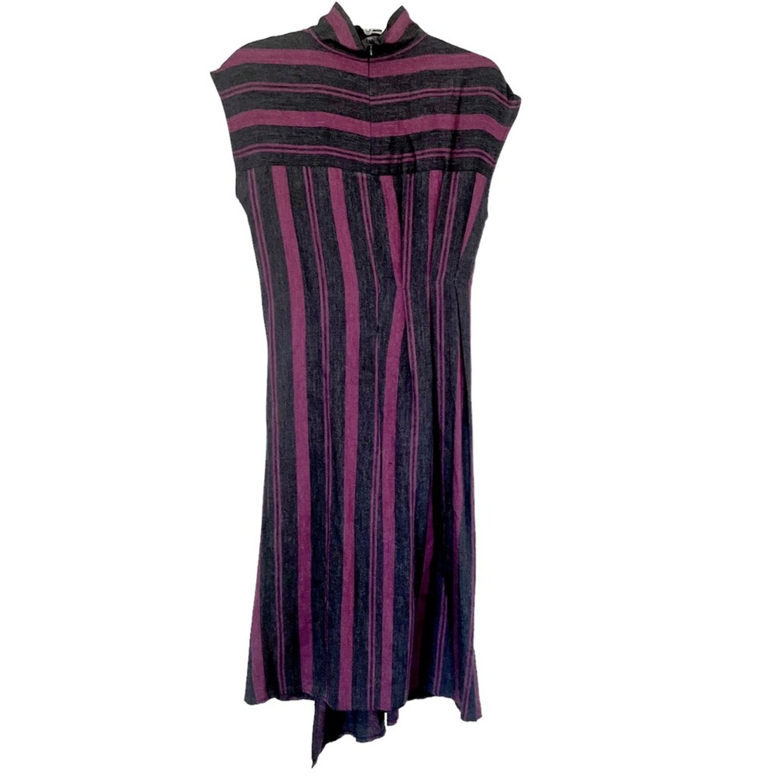 Zara Zara asymmetrical striped black red heather dress size XS Size XS / US 0-2 / IT 36-38 - 8 Thumbnail
