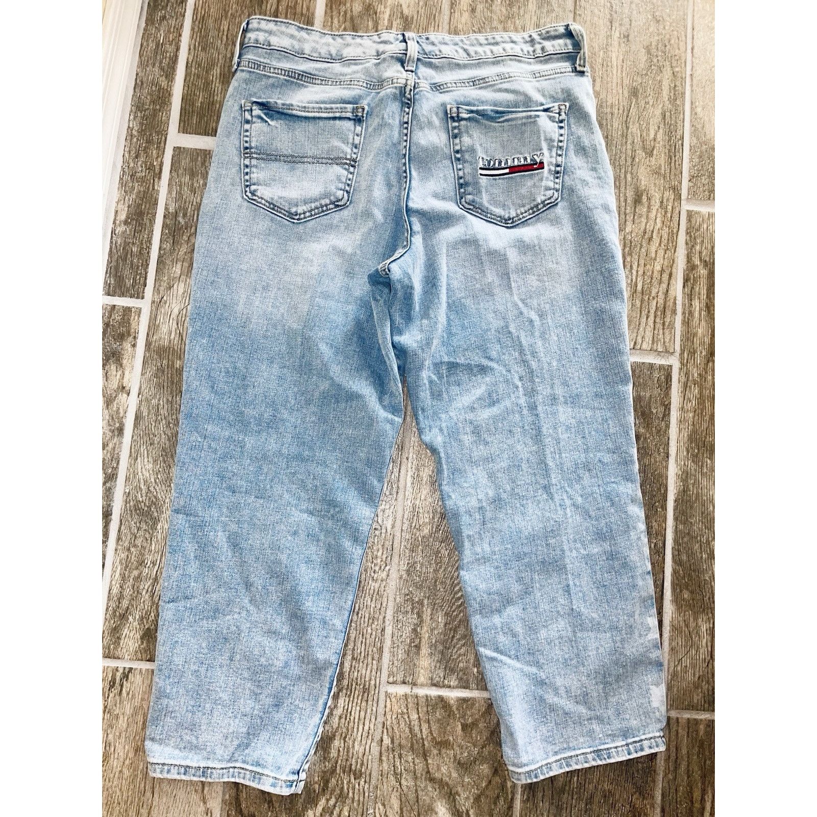 Tommy Hilfiger Tommy Hilfiger Vtg 90s Crop Wide Leg Jeans American Flag 12 Size 34" / US 12 / IT 48 - 7 Thumbnail