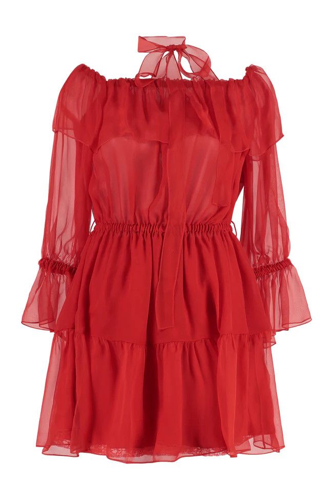 Gucci o1y0925 Mini Dress in Red Size M / US 6-8 / IT 42-44 - 1 Thumbnail