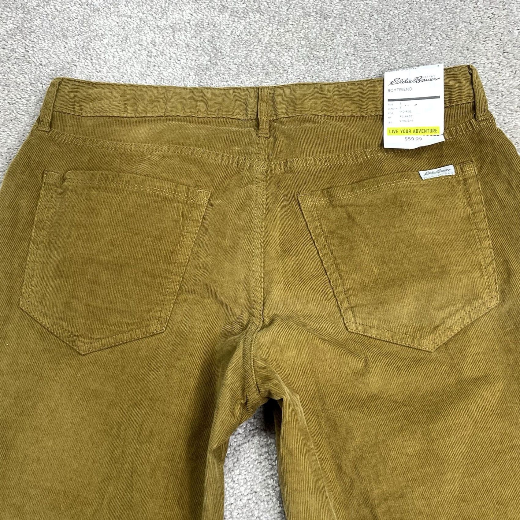 Eddie Bauer Eddie Bauer Chino Pants Women 8 32x30 Brown Stretch Boyfriend Relaxed Corduroy NWT Size 30" / US 8 / IT 44 - 7 Thumbnail