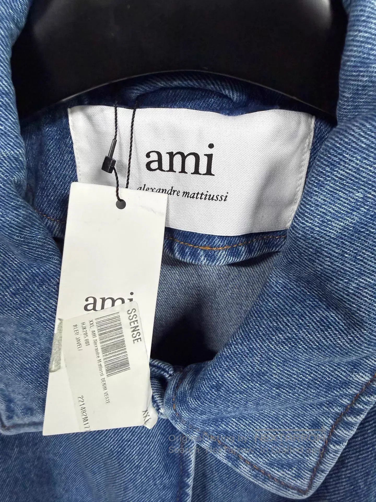 AMI Blue Denim Jacket with Heart Embroidery - XXL. Size US XXL / EU 58 / 5 - 3 Thumbnail