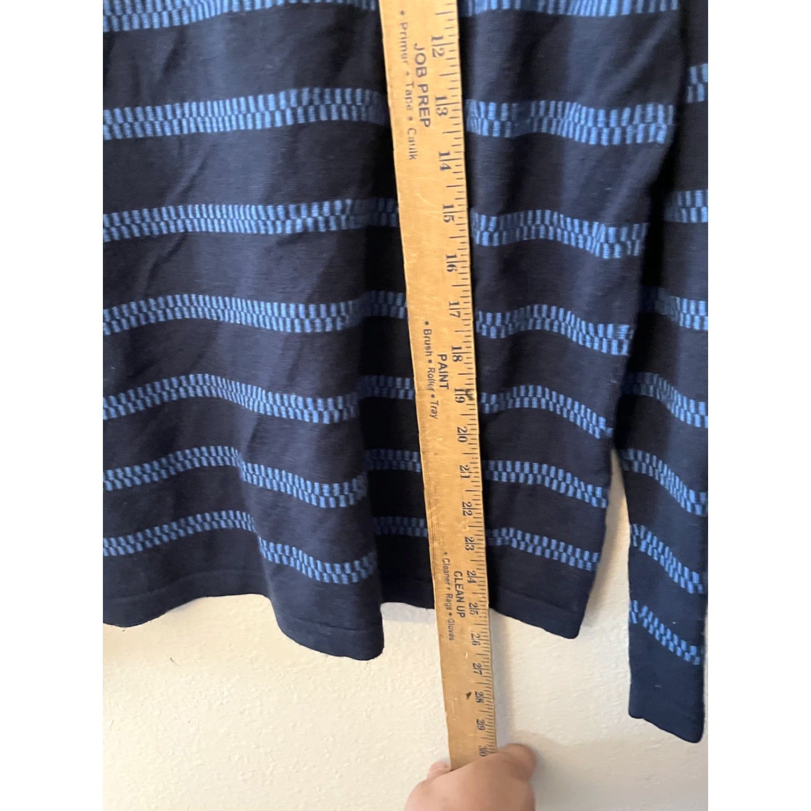 H&M H&M Sweater Mens Size L V-Neck Long Sleeve Striped Blue 100% Cotton Pullover Knit Shirt? Size US L / EU 52-54 / 3 - 4 Thumbnail