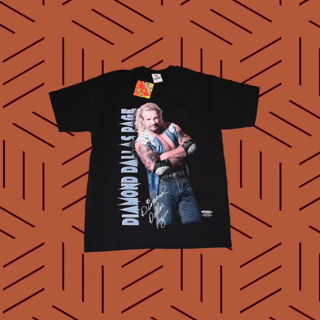 Vintage VINTAGE 90s DIAMOND DALLAS PAGE WCW WRESTLING T-SHIRT Black L DEADSTOCK Mens Size US L / EU 52-54 / 3 - 1 Thumbnail