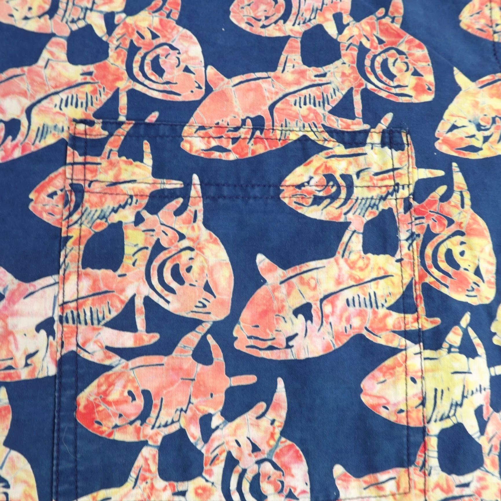 ALOHAS VINTAGE Rum Reggae Shirt Men L Blue Red Hawaiian Shark Print Aloha Button Up Size US L / EU 52-54 / 3 - 4 Thumbnail