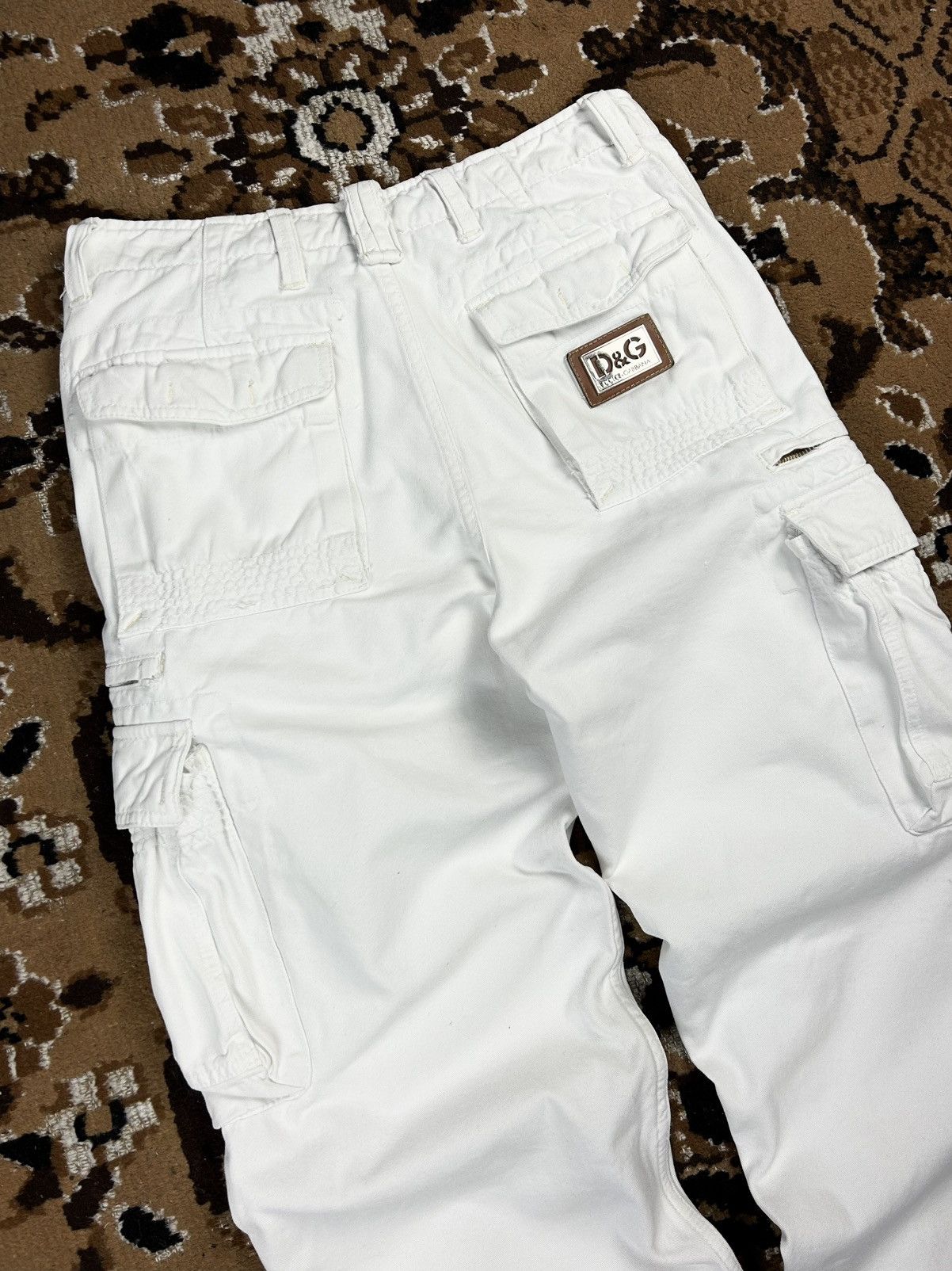 Dolce & Gabbana Dolce & Gabbana Archive White Cargo Pants Metal Logo Vintage Size US 32 / EU 48 - 7 Thumbnail