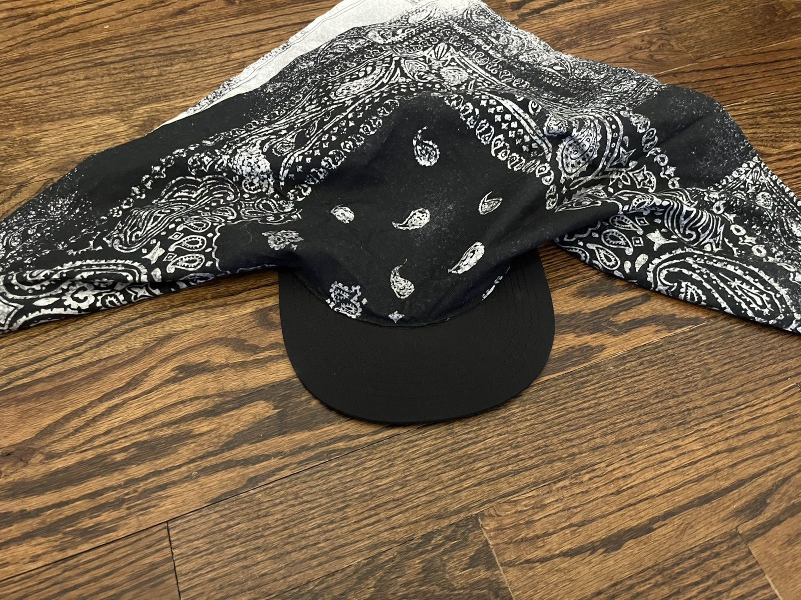 Japanese Brand × Vintage Bandana Hat - black Size ONE SIZE - 6 Thumbnail