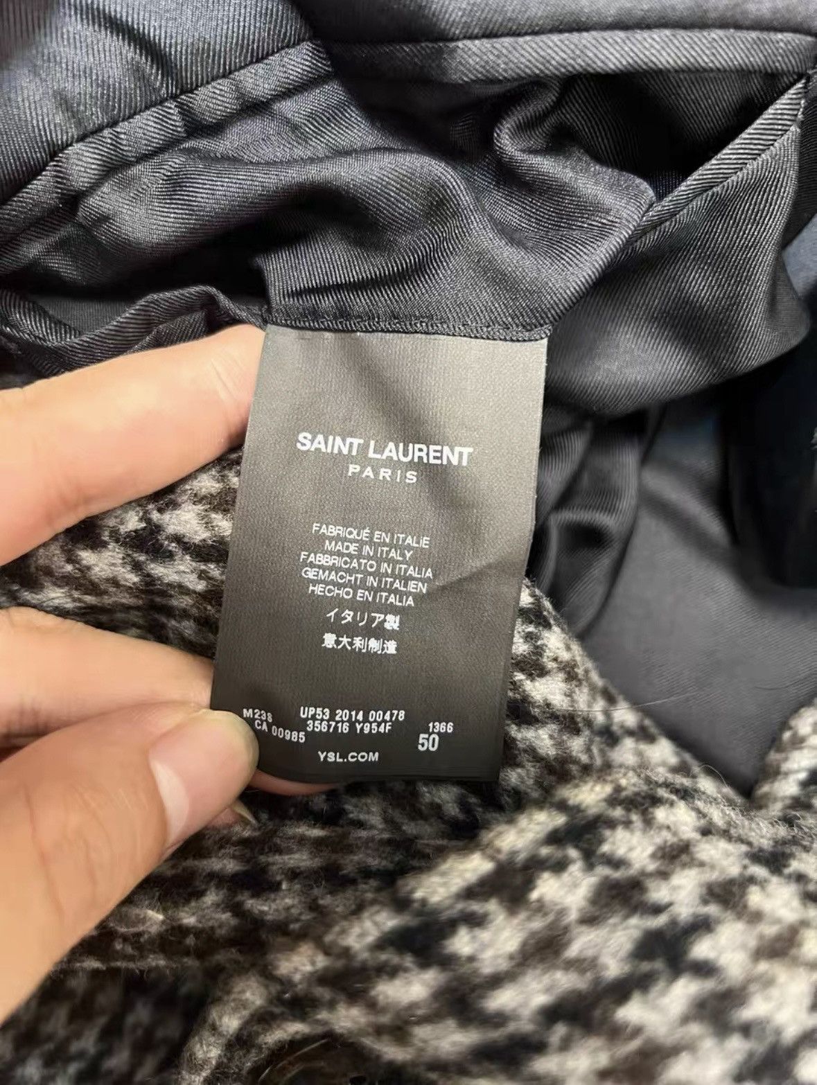 Saint Laurent Paris FW14 Houndstooth Coat sz 50 Size US M / EU 48-50 / 2 - 5 Thumbnail