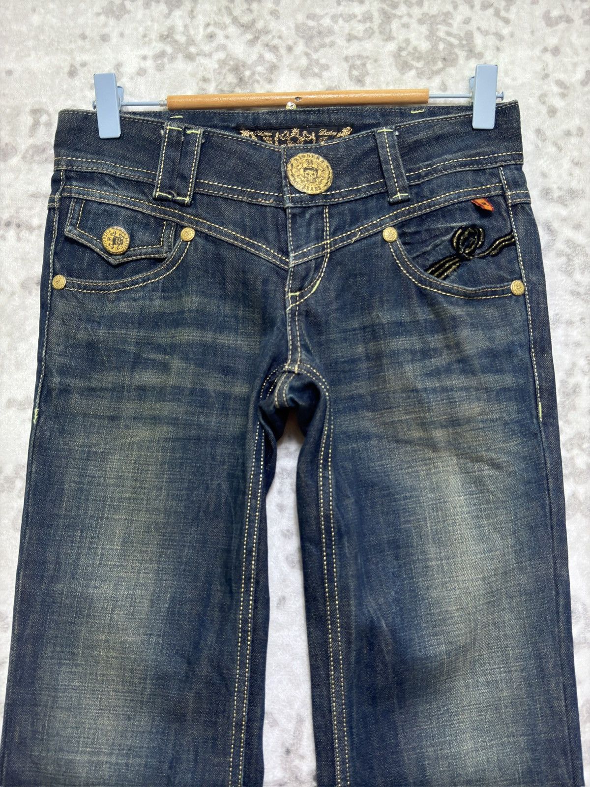 Hysteric Glamour Vintage Riobera Flared Low Rise Jeans Back Buckle Denim Size US 28 / EU 44 - 3 Thumbnail