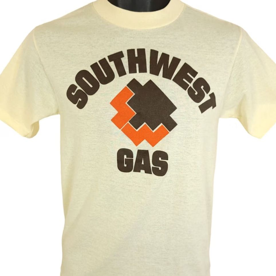 Vintage VINTAGE Southwest Gas T Shirt Mens Size Small 80s Utility Company Made In USA Beige Cotton Blend Short Sleeve Crew Neck California Nevada 80s Men Size US S / EU 44-46 / 1 - 2 Thumbnail
