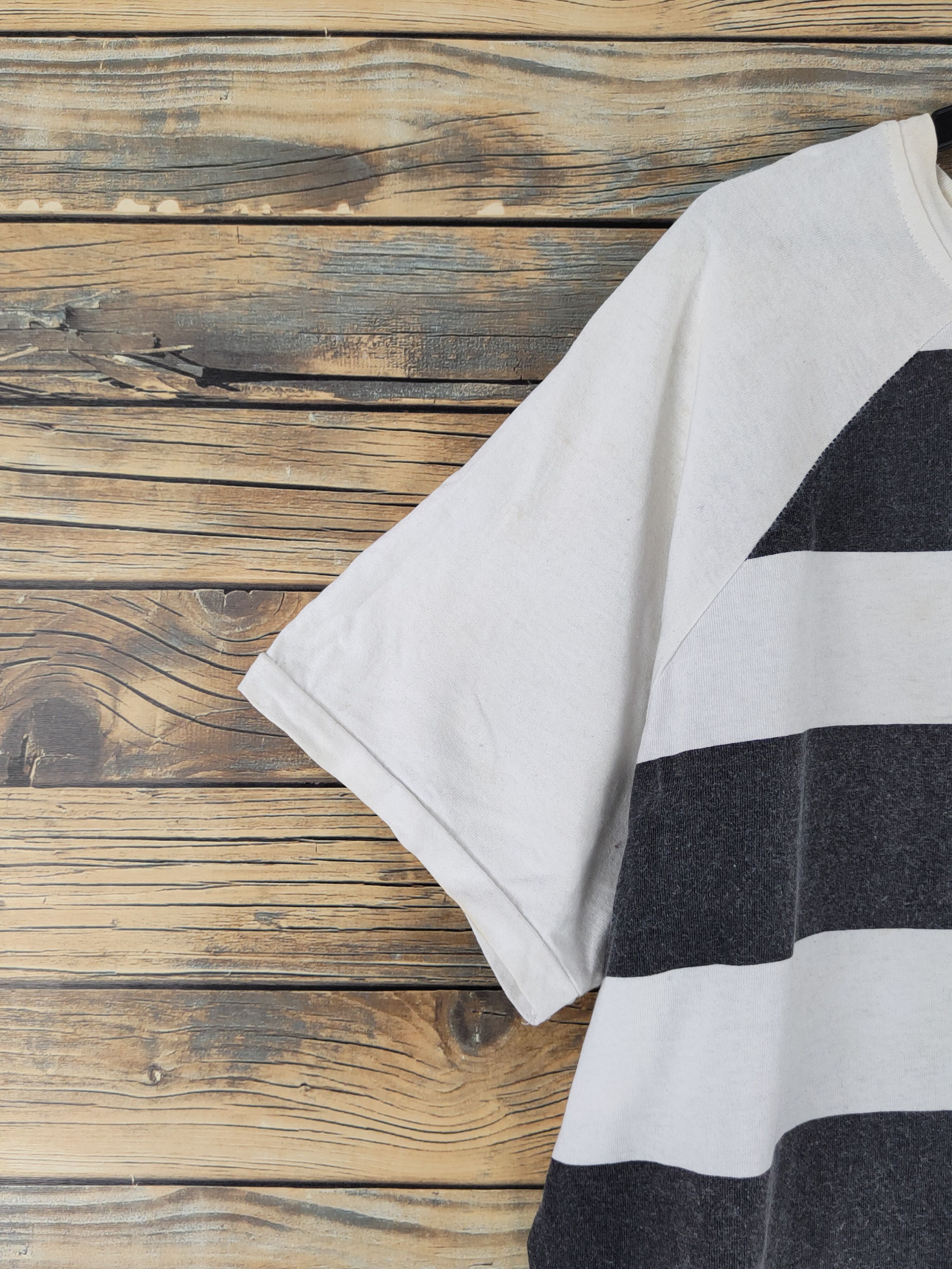 Sanshiyiding Black White Stripe Short Sleeve T-shirts #W1918