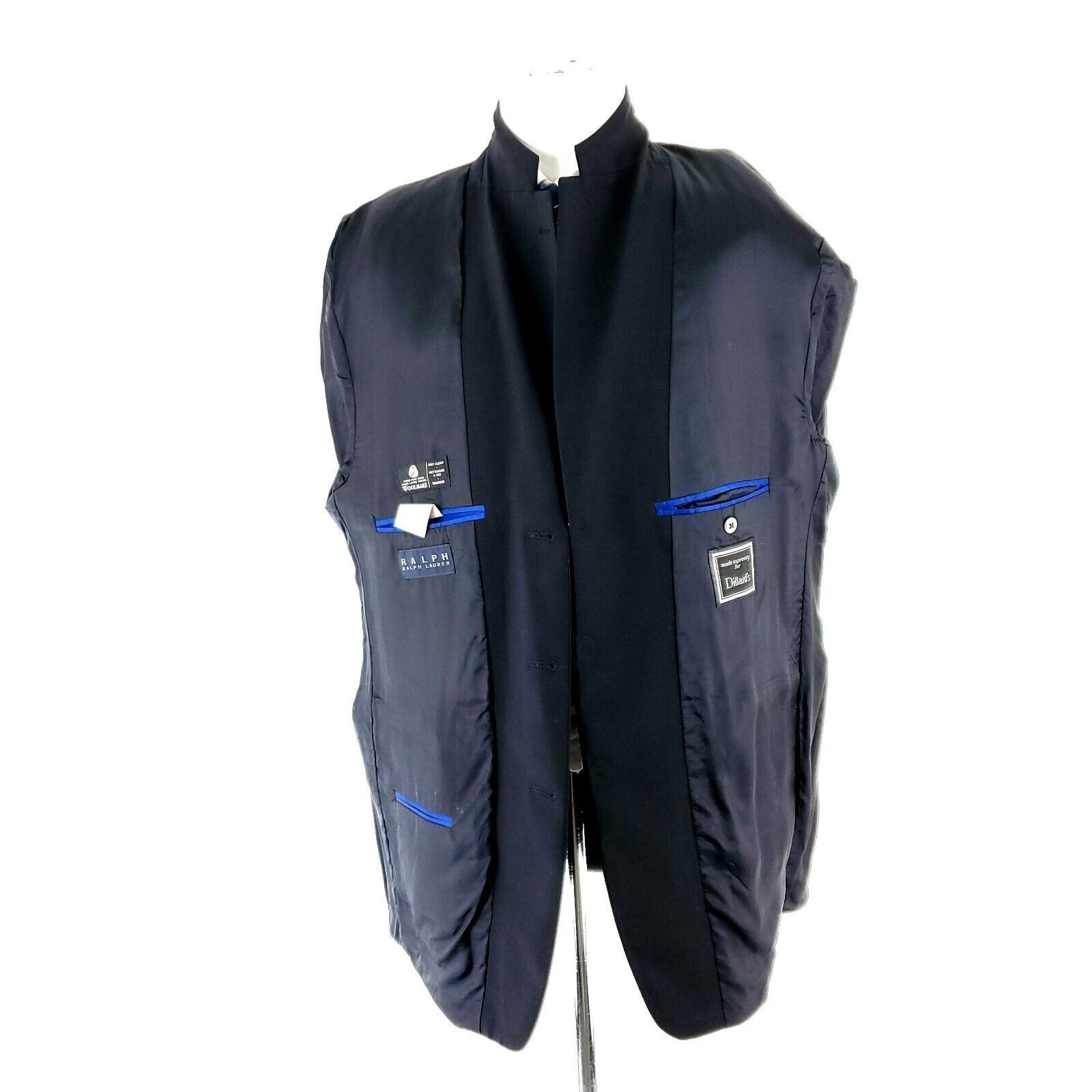 Ralph Lauren Ralph Lauren Wool 3 Button Blazer 46L Blue Solid Size 46L - 10 Thumbnail