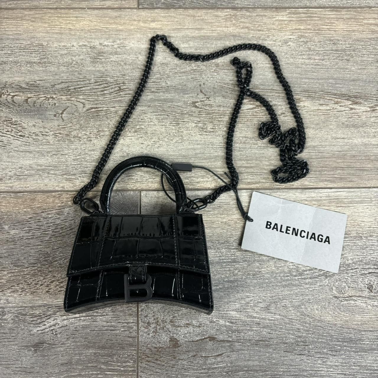 Balenciaga Balenciaga Mini hourglass bag croc Size ONE SIZE - 1 Thumbnail
