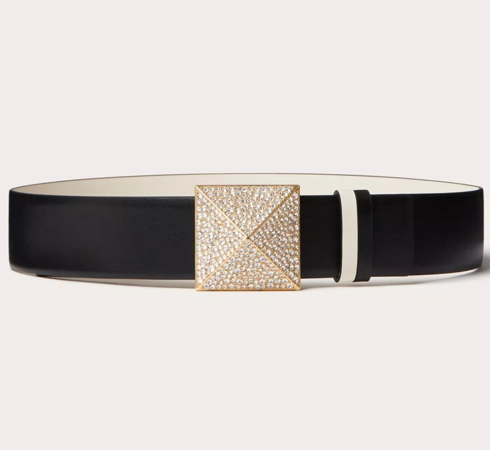 Valentino Valentino One Stud Reversible Shiny Belt Size 85 Size ONE SIZE - 1 Thumbnail