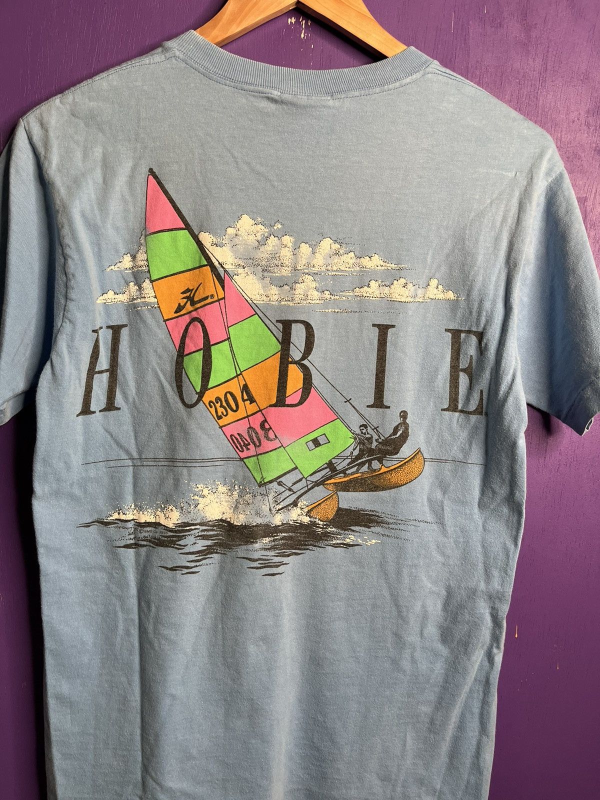 Vintage Vintage 80s HOBIE Surfwear parasailing t-shirt Size US M / EU 48-50 / 2 - 3 Thumbnail
