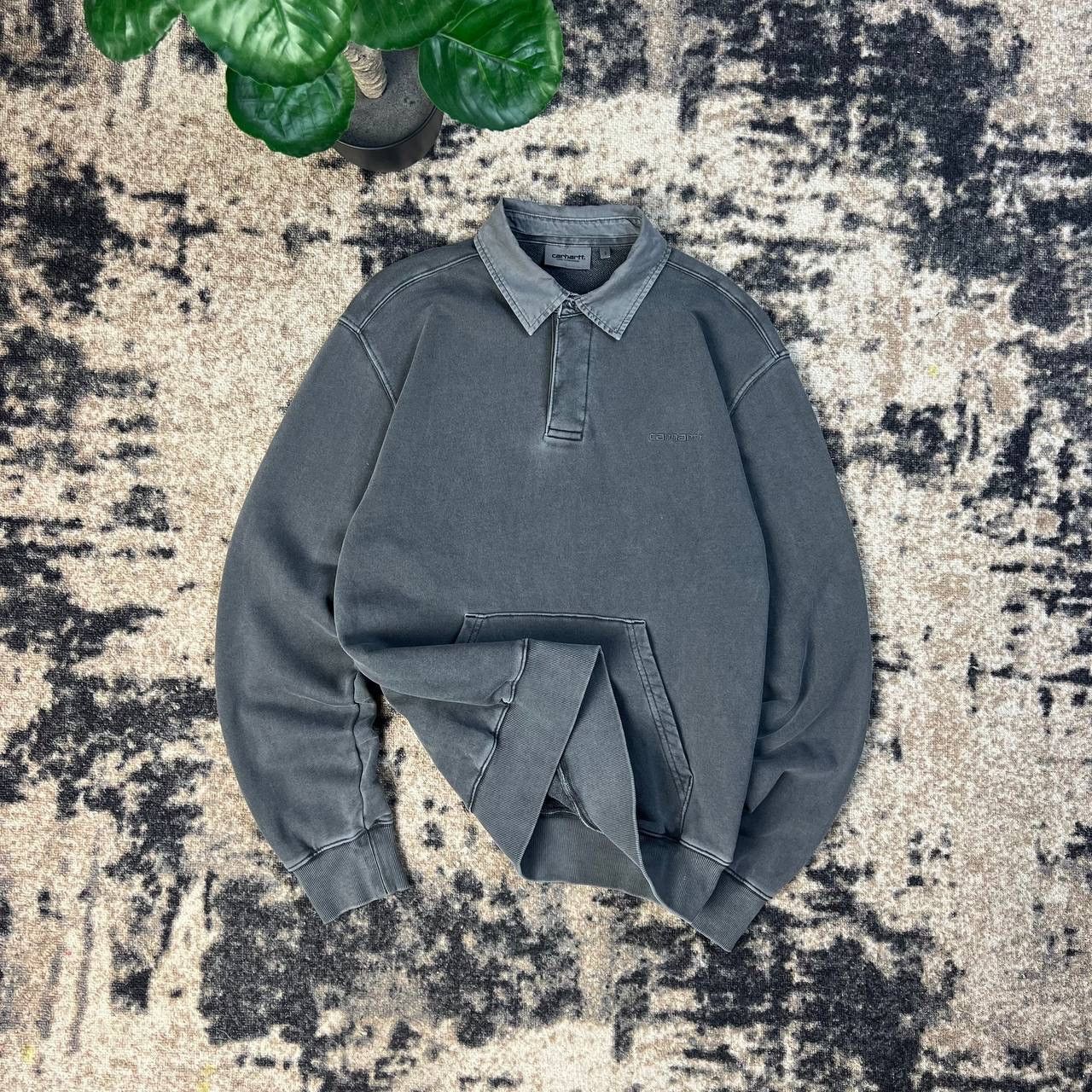 Carhartt Wip Carhartt WIP Vintage Y2K Garment Dyed Rugby Sweatshirt Size US S / EU 44-46 / 1 - 1 Thumbnail