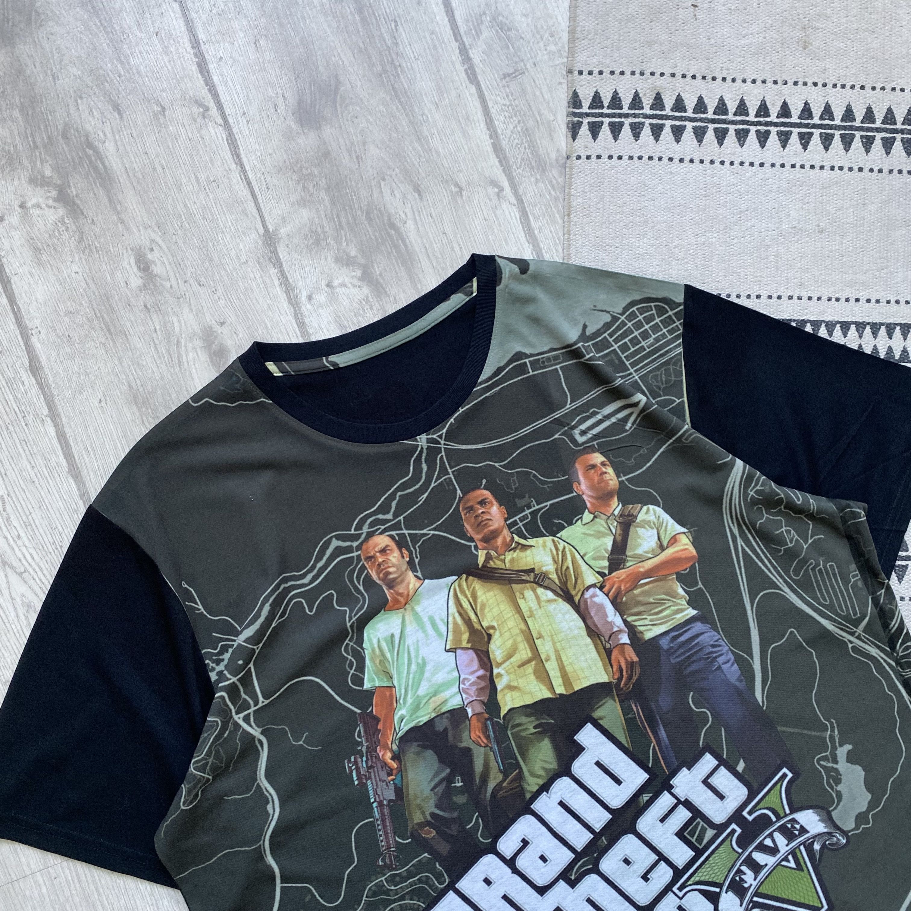 Playstation 🎮 Videogames GTA V tee Grand Theft Auto Vice city Size US XL / EU 56 / 4 - 2 Thumbnail