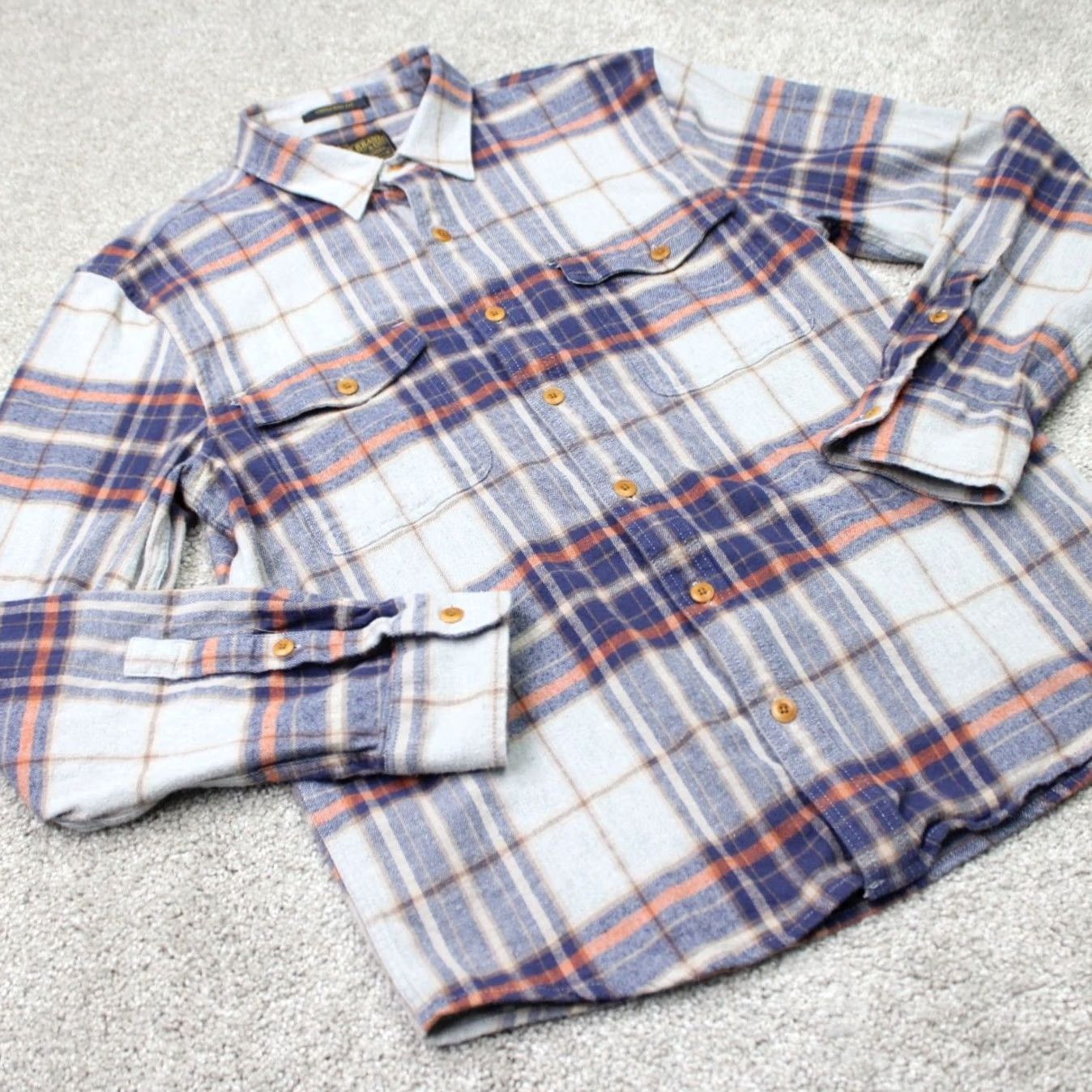 Lucky Brand Lucky Brand Shirt Men Small Blue Plaid Slim Fit Long Sleeve Button-Up Untucked Western Style Size US S / EU 44-46 / 1 - 5 Thumbnail