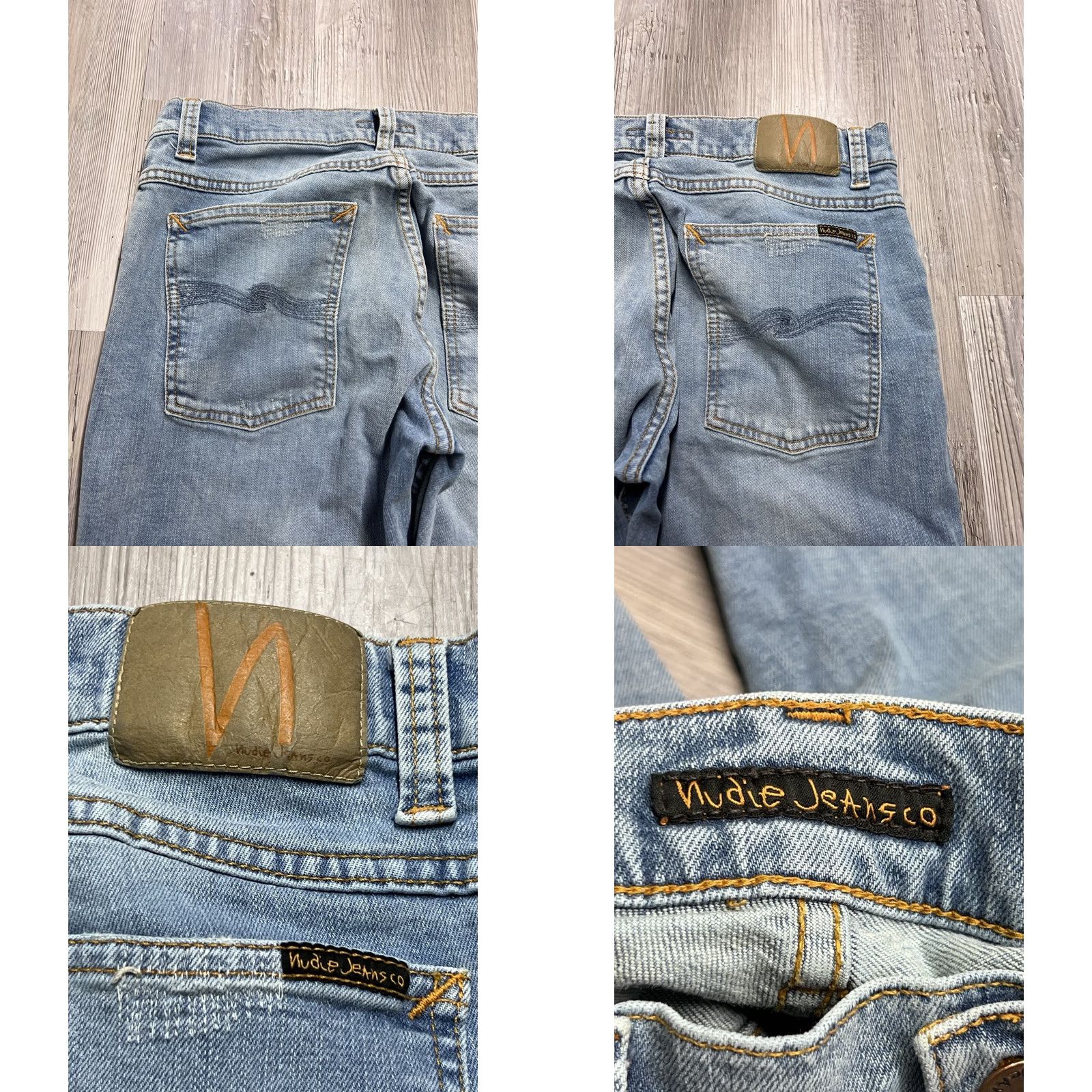 Nudie Jeans Nudie Jeans Jeans Men Slim Low Rise Light Wash 32x32 5-Pocket Denim Organic Cotton EUC Blue Distressed Slimming Zipper Logo Pattern: Solid Vintage: No Size US 32 / EU 48 - 9 Thumbnail
