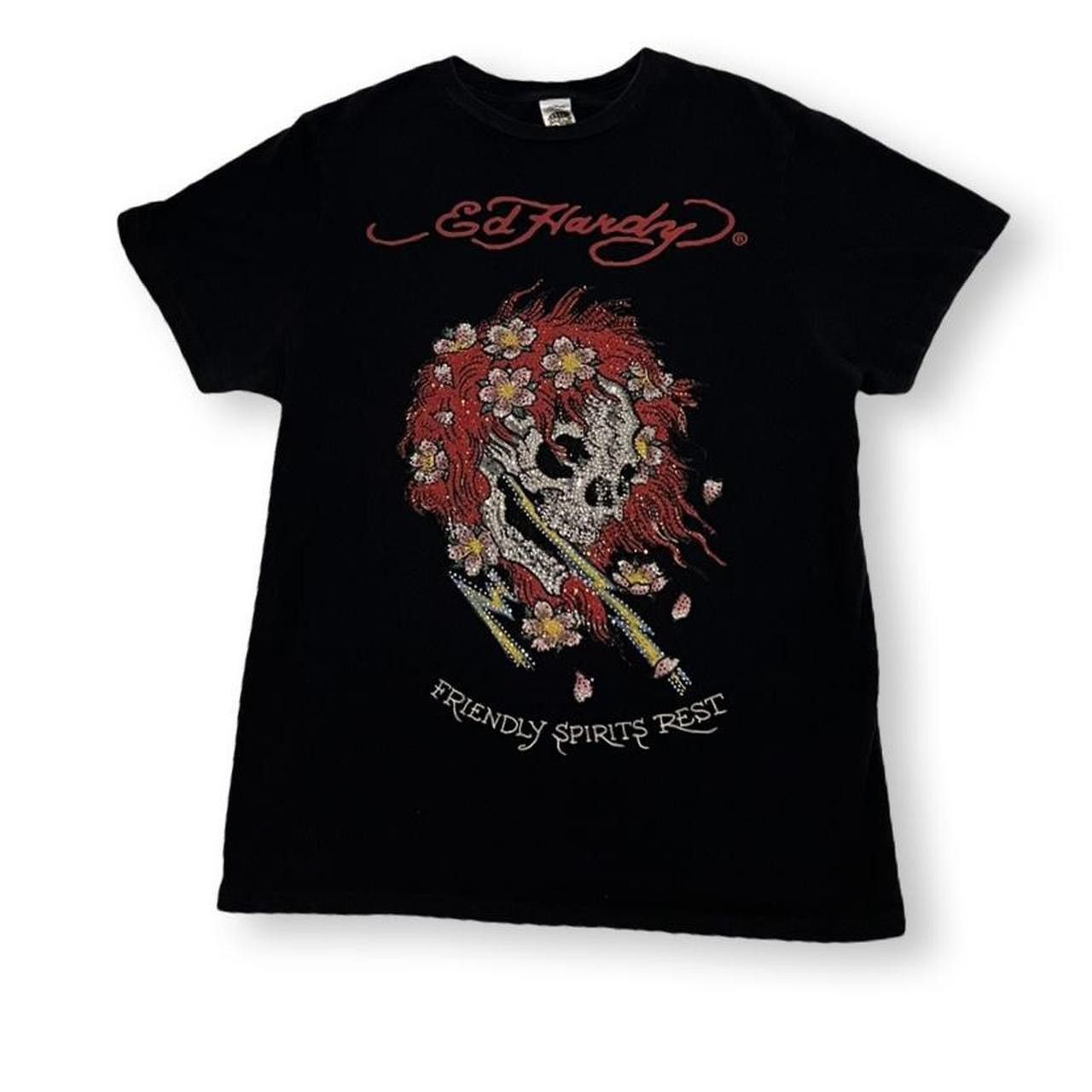 Ed Hardy × Vintage Vintage Ed Hardy By Christian Audigier Friendly Spirits Rest Size US L / EU 52-54 / 3 - 1 Thumbnail