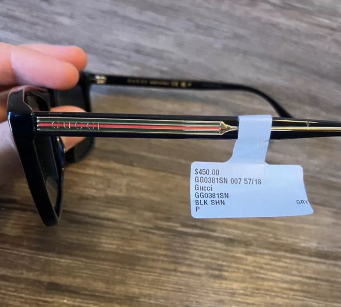 GUCCI GG0381SN BLACK POLARIZED SUNGLASSES BRAND NEW W/CASE