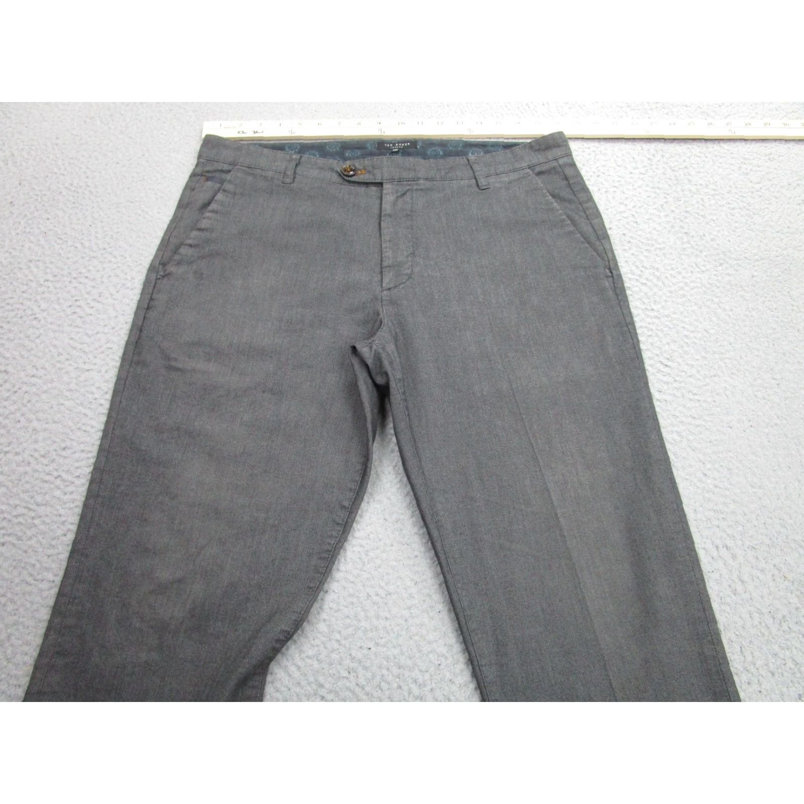 Ted Baker Ted Baker Pants Mens 36R Gray Lommy Cotton Blend Slim Fit Chino Dress Trousers Size US 36 / EU 52 - 4 Thumbnail