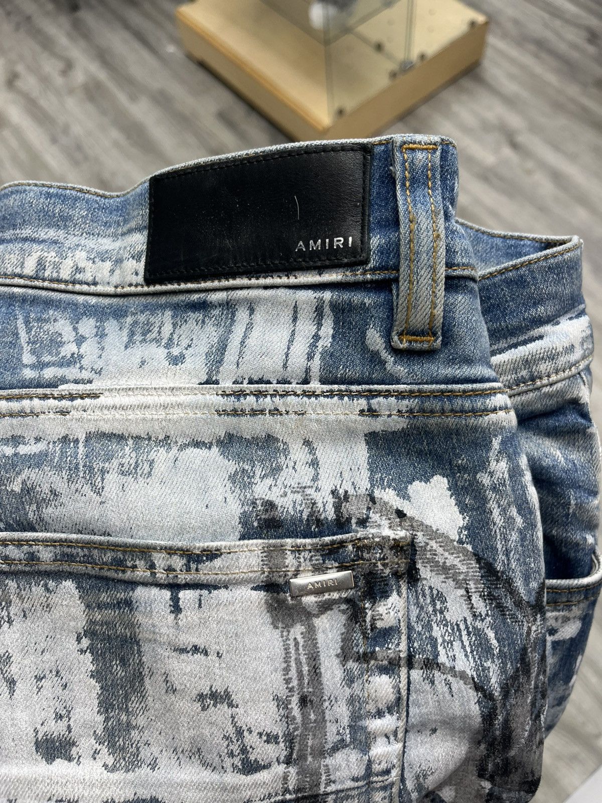 Amiri × Wes Lang Amiri x Wes Lang MX1 Demin Sketch jeans ‘Painted Indigo’ Size US 33 - 11 Thumbnail
